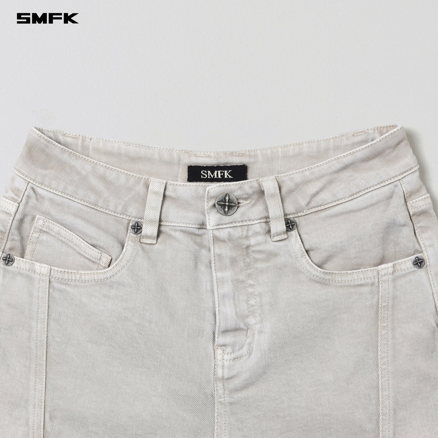 VINTAGE VANISH SKINNY DENIM SHORTS/GARMENT DYE - VANISH WHITE