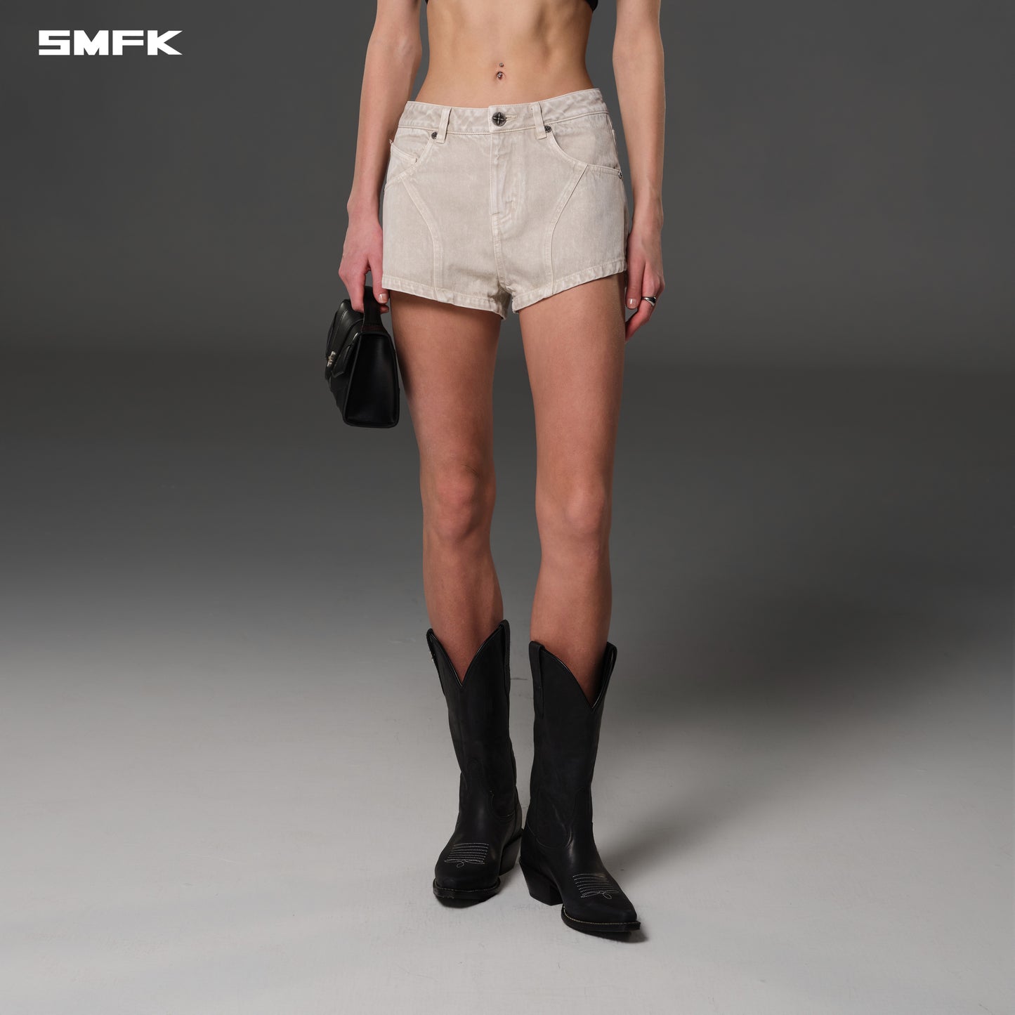 VINTAGE VANISH DENIM SHORTS/GARMENT DYE - VANISH WHITE