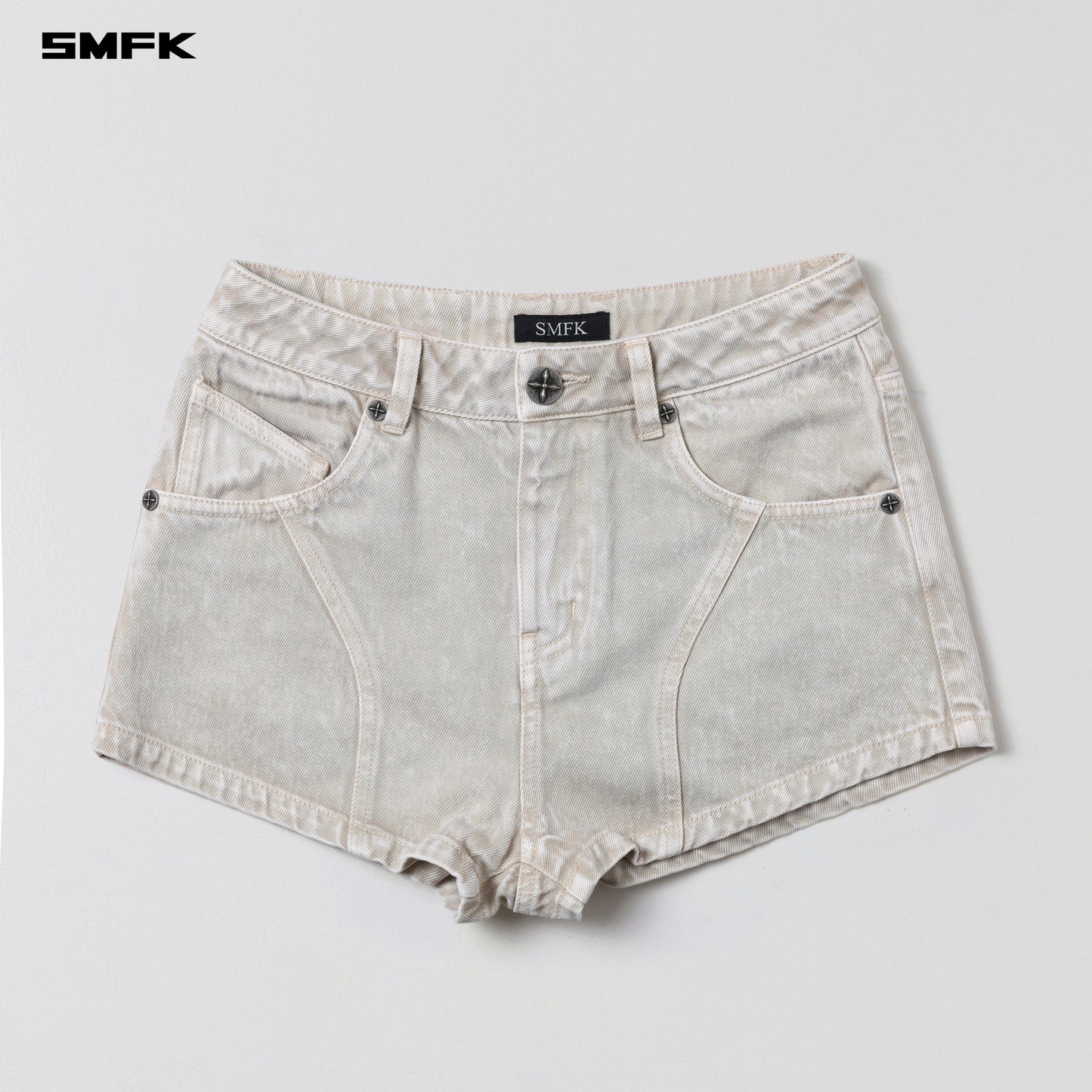 VINTAGE VANISH DENIM SHORTS/GARMENT DYE - VANISH WHITE