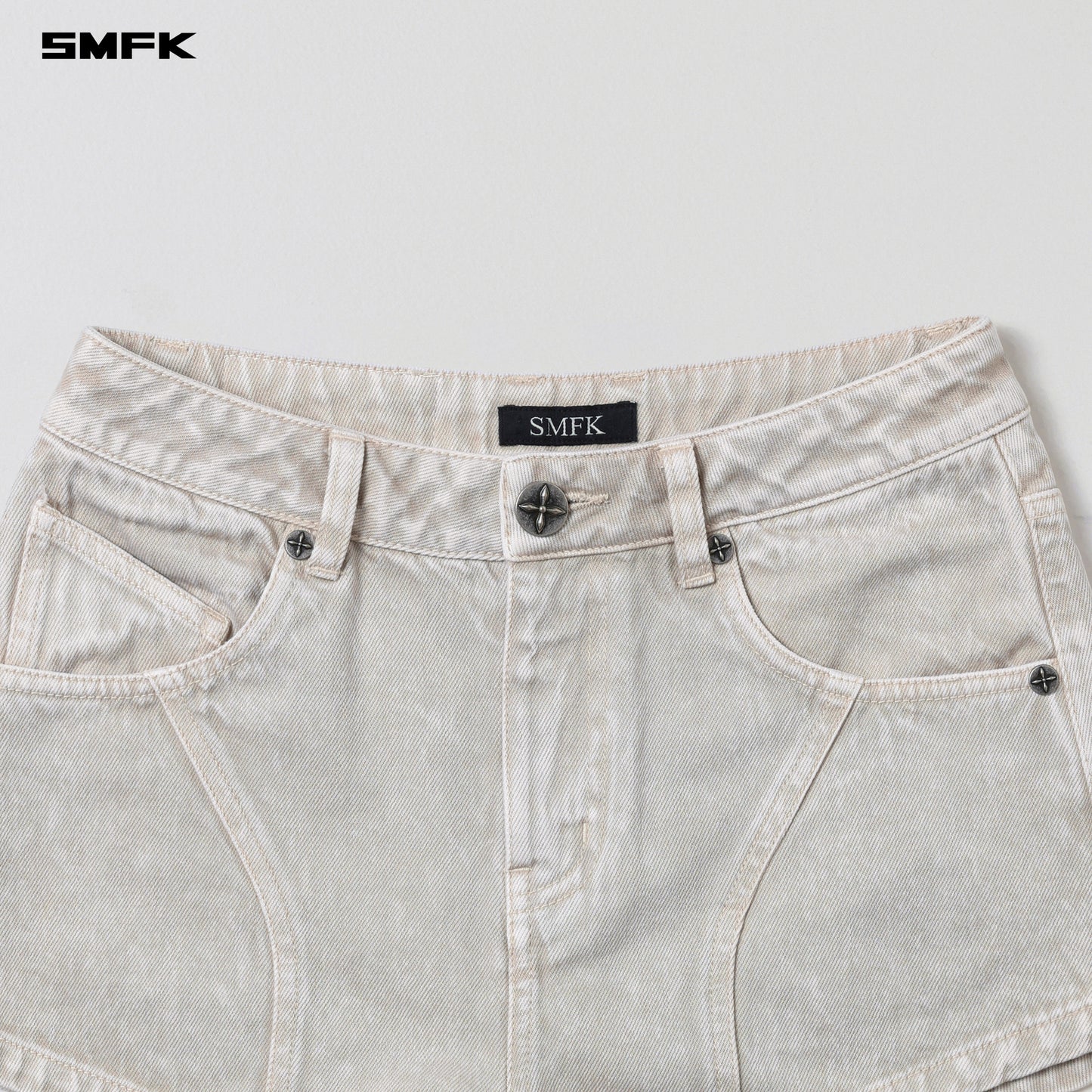VINTAGE VANISH DENIM SHORTS/GARMENT DYE - VANISH WHITE