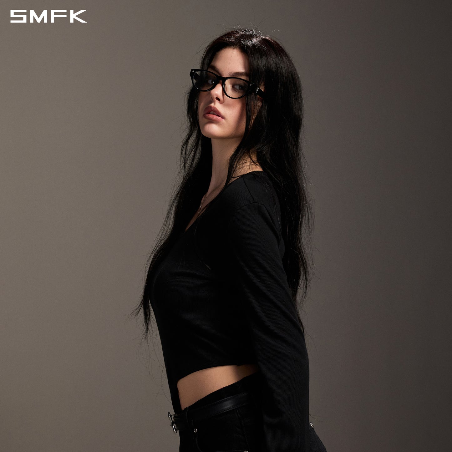 FUTURE GEOMETRIC OPTICAL GLASSES WILD BLACK