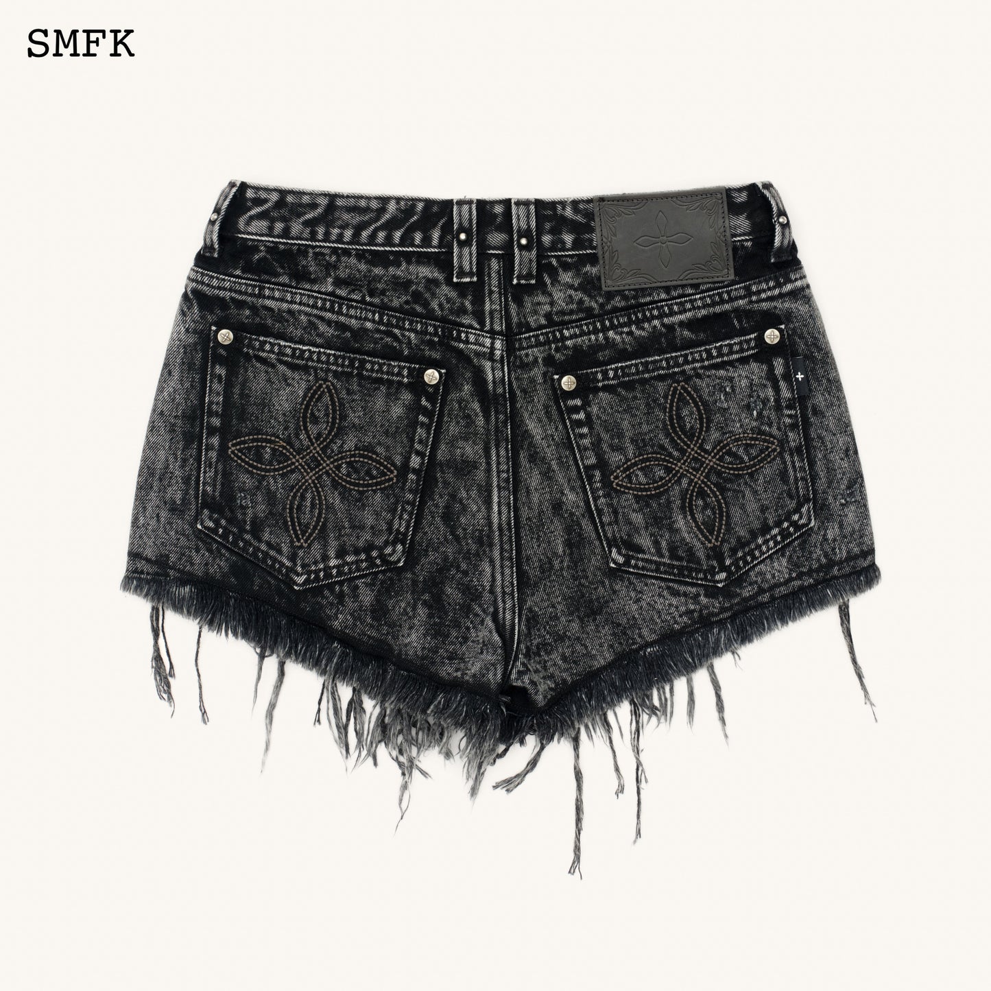 Compass Wild Mustang Classic Denim Shorts Black Snowflake