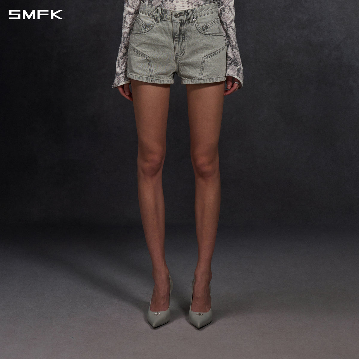 MIRAGE PRISM DENIM SHORTS/DENIM COTTON/W