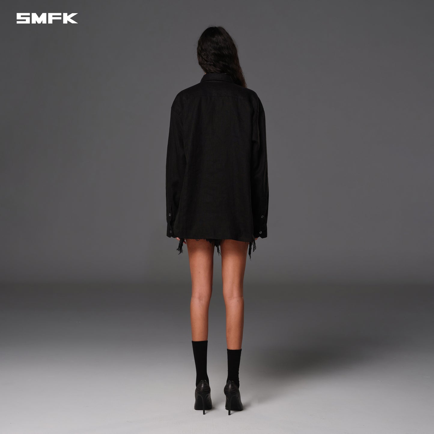 COMPASS MIRAGE MODE DENIM SHORTS/COTTON - WILD BLACK