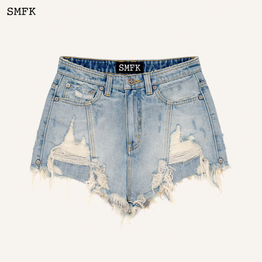 WILDWORLD ICE BLUE BURNING SHORT JEANS