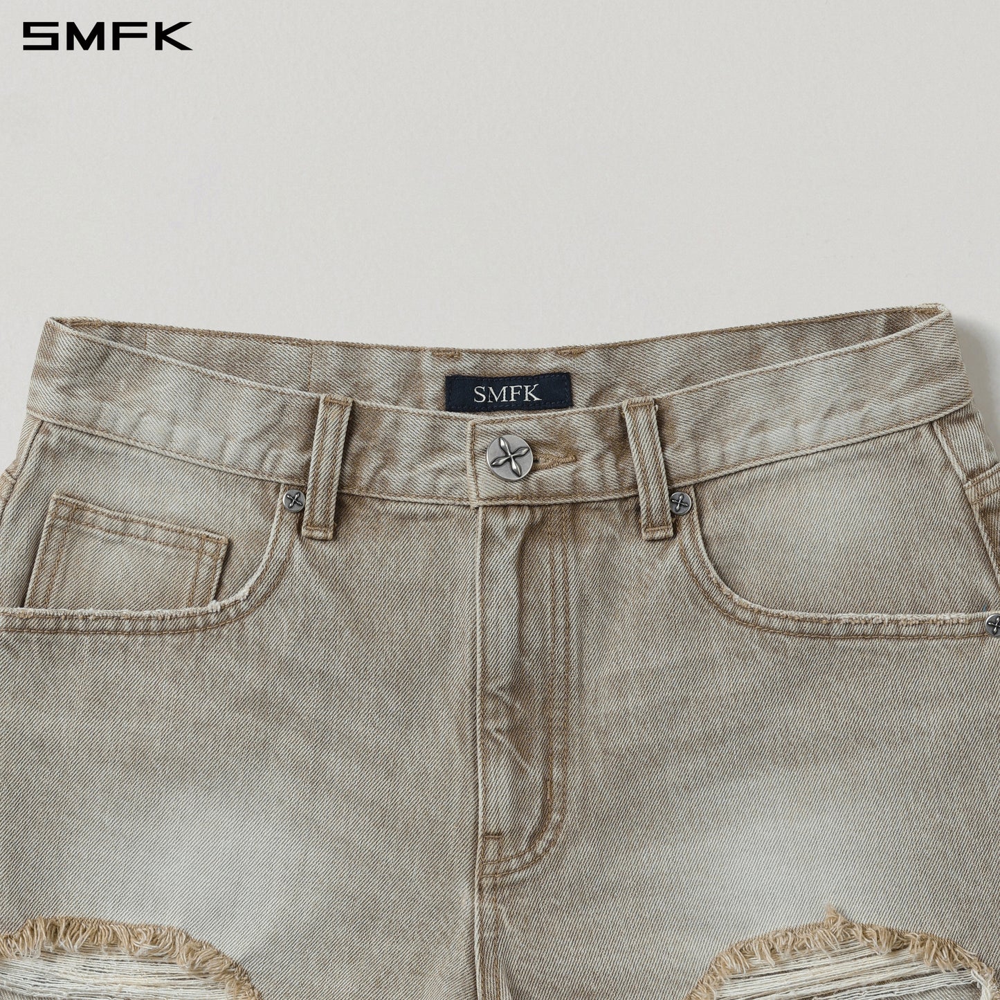 COMPASS MIRAGE MODE DENIM SHORTS/COTTON