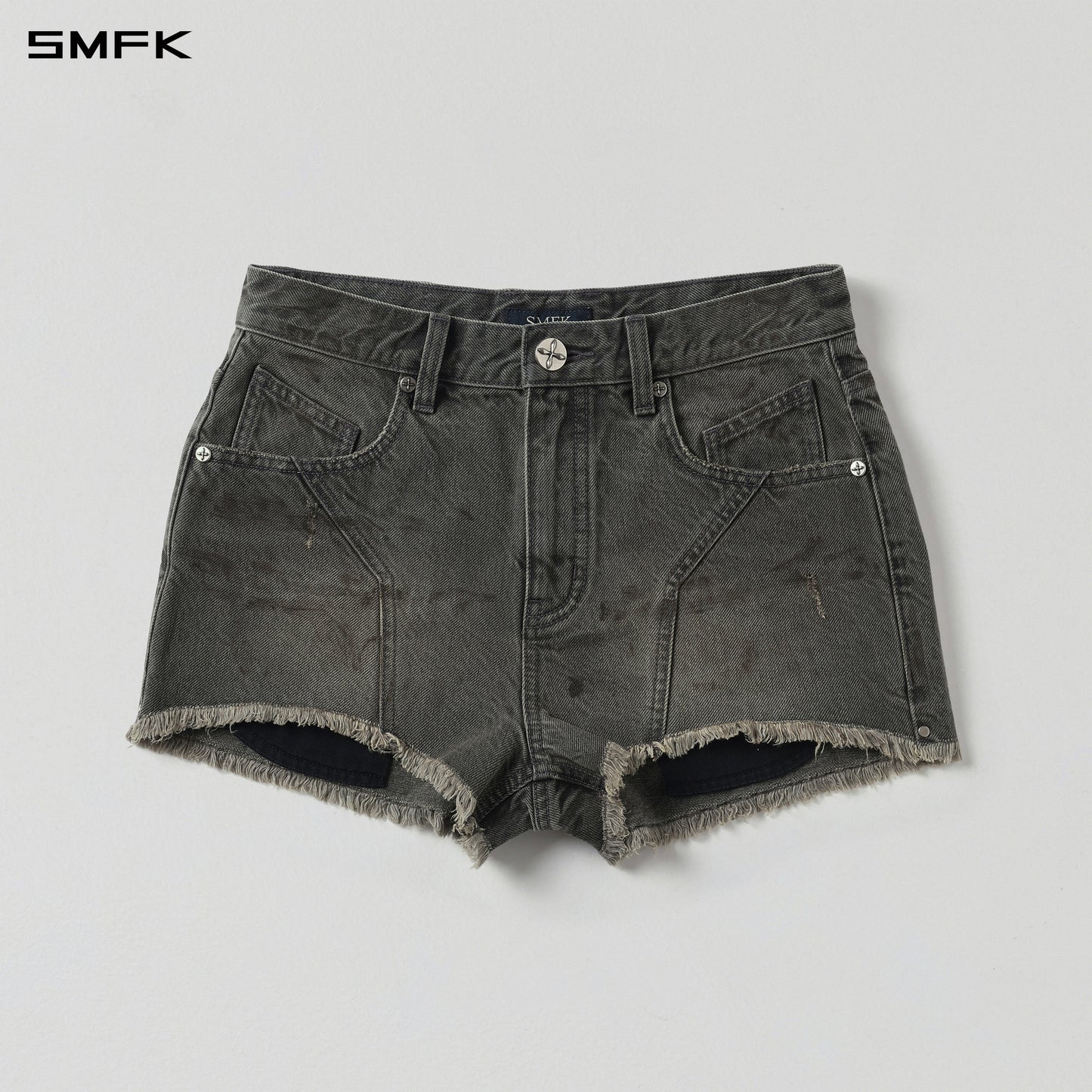 MIRAGE PRISM REMAKE DIRTY DENIM SHORTS/DIRTY DENIM COTTON/W