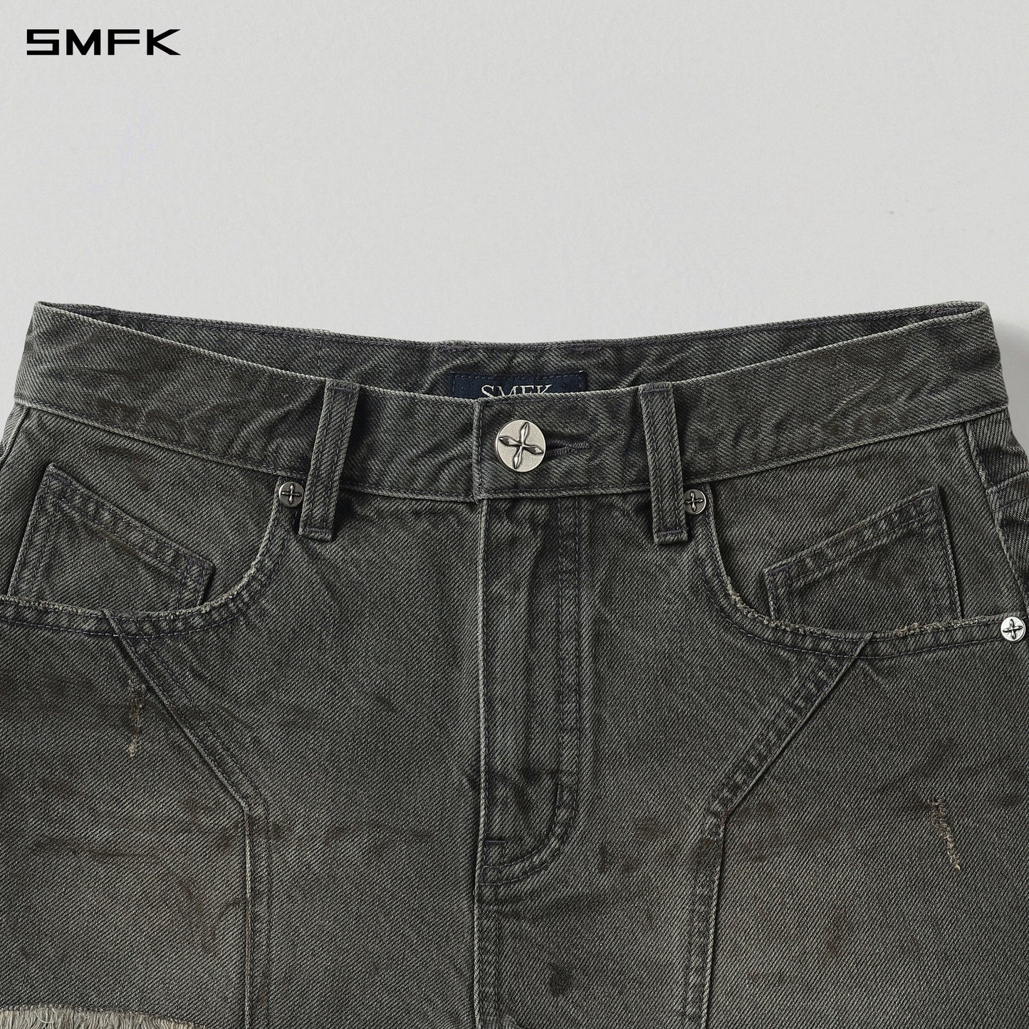 MIRAGE PRISM REMAKE DIRTY DENIM SHORTS/DIRTY DENIM COTTON/W