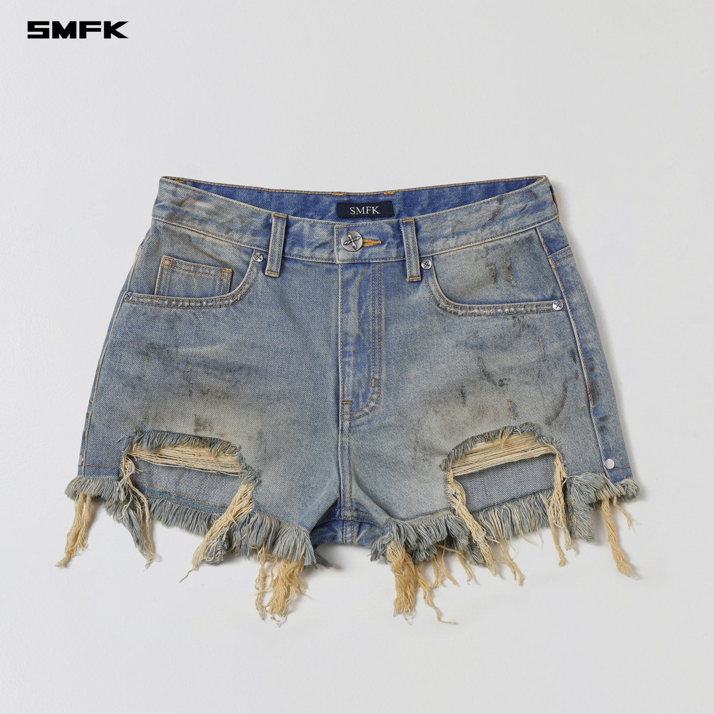 COMPASS MIRAGE MODE DENIM SHORTS/COTTON - LAKE BLUE