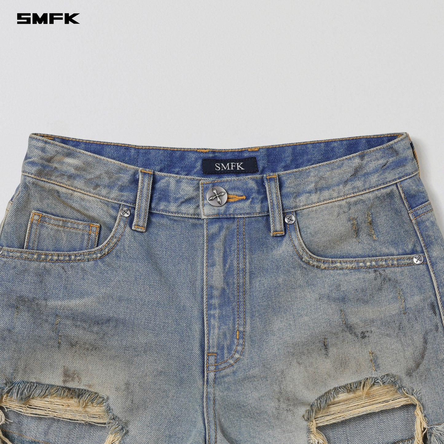 COMPASS MIRAGE MODE DENIM SHORTS/COTTON - LAKE BLUE