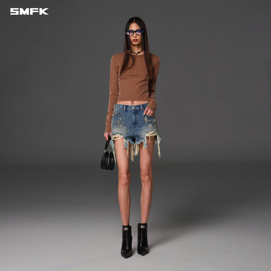 COMPASS MIRAGE MODE DENIM SHORTS/COTTON - MARINE BLUE