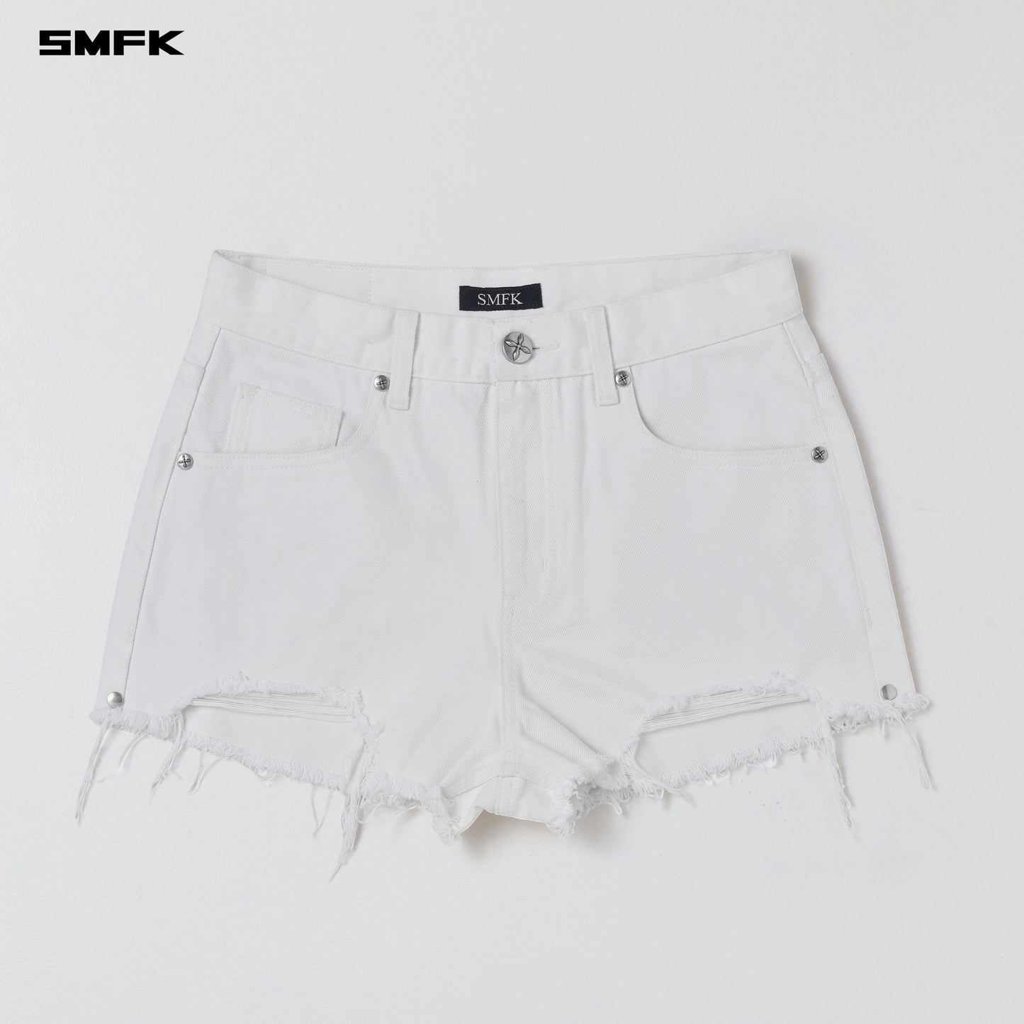 COMPASS MIRAGE MODE DENIM SHORTS/COTTON - CLOUD WHITE