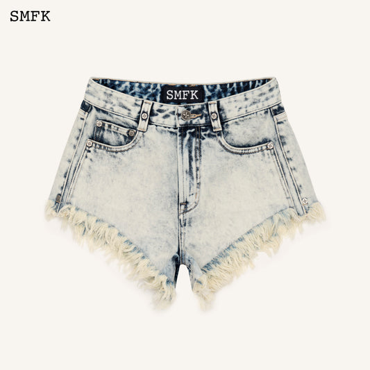 WILDWORLD CREAM STRAY SHORTS JEANS