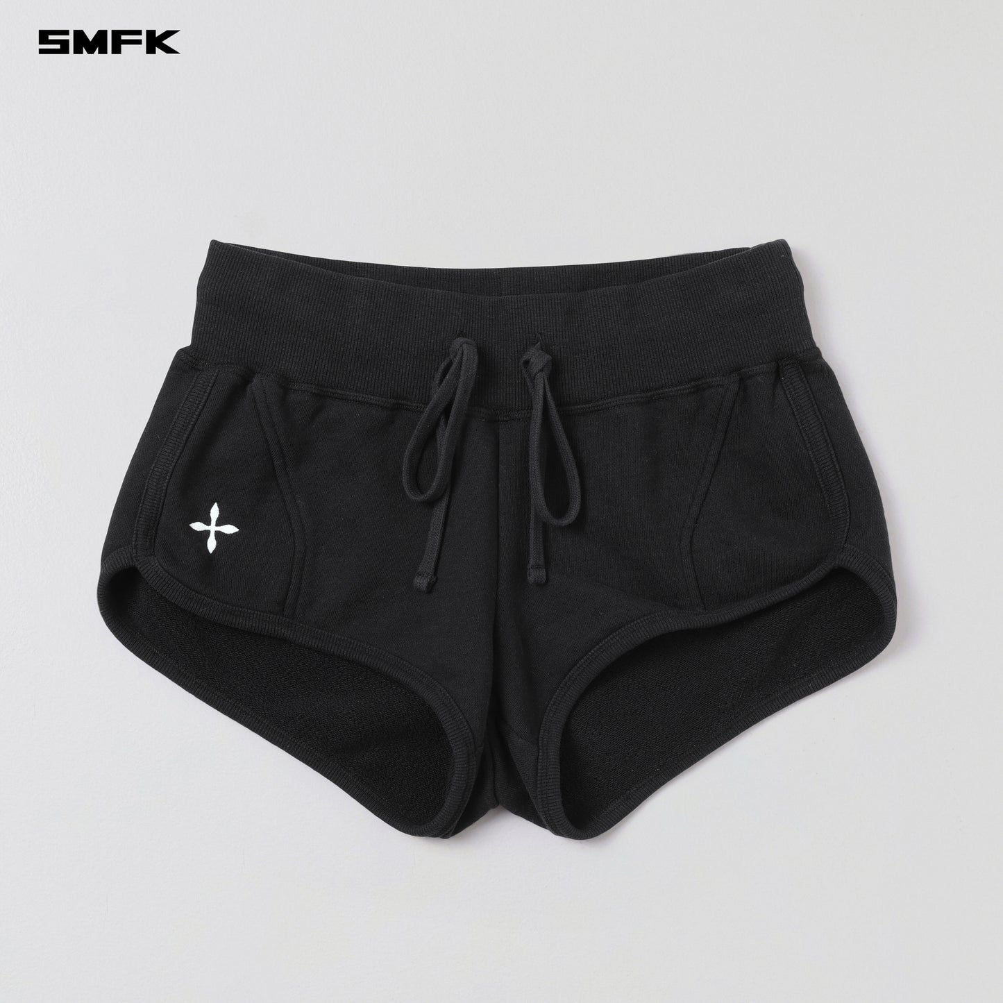 PERMANENT SLIM SUPER SHORTS/COTTON+WOOL - WILD BLACK