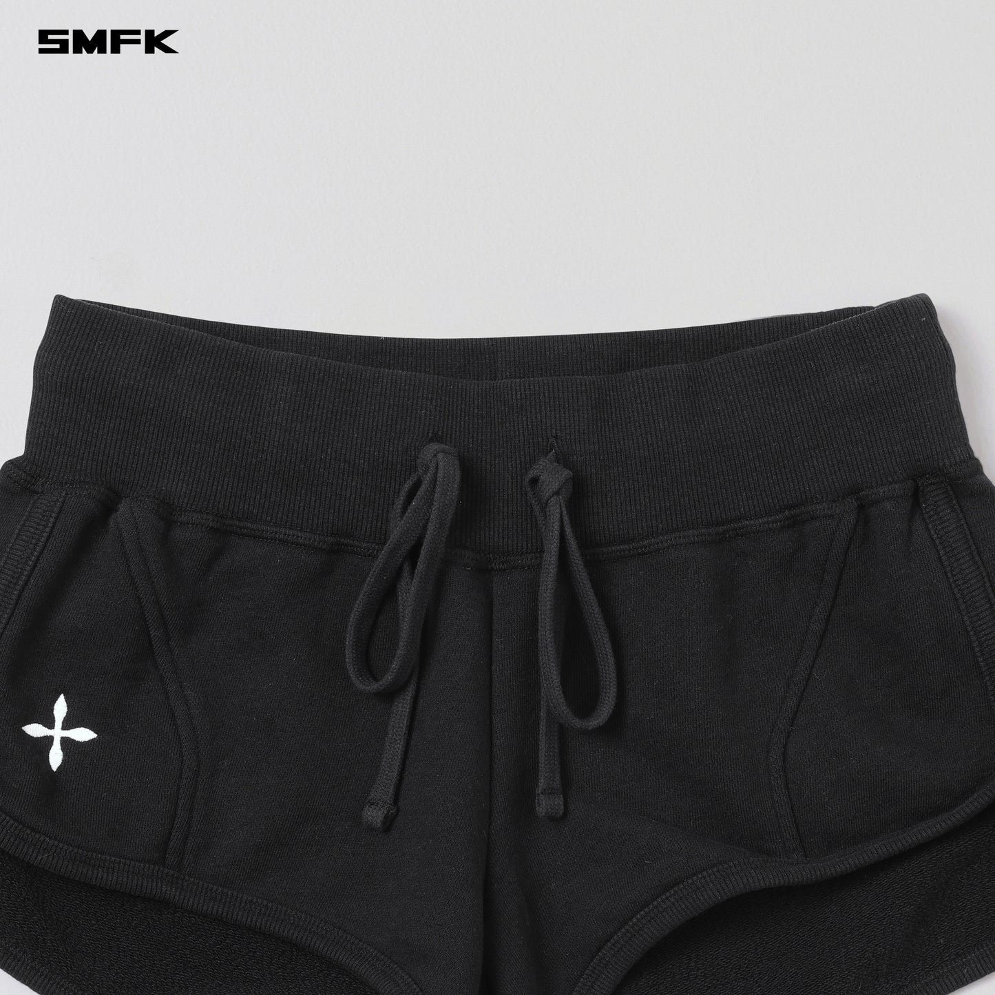 PERMANENT SLIM SUPER SHORTS/COTTON+WOOL - WILD BLACK