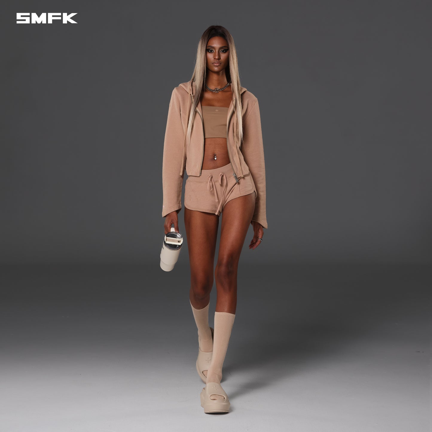 PERMANENT SLIM SUPER SHORTS/COTTON+WOOL - FRESH SKIN