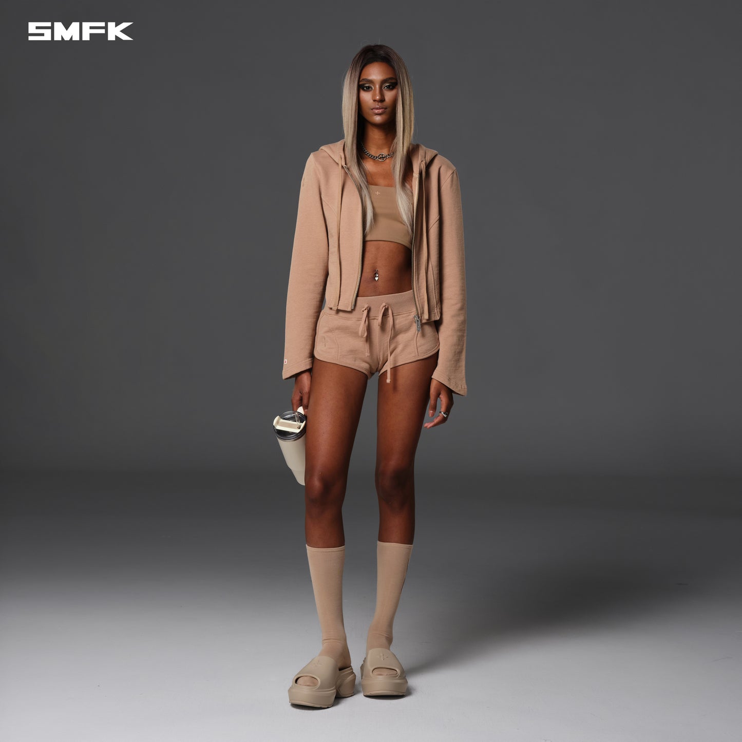 PERMANENT SLIM SUPER SHORTS/COTTON+WOOL - FRESH SKIN