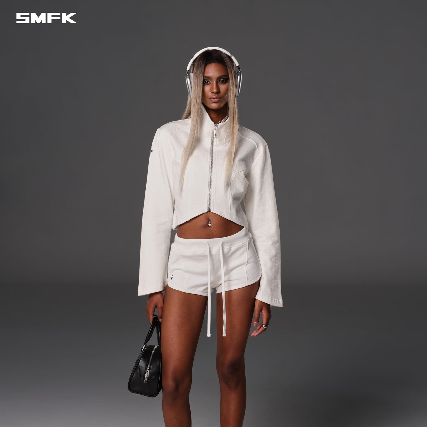 PERMANENT SLIM SUPER SHORTS/COTTON+WOOL - CLOUD WHITE