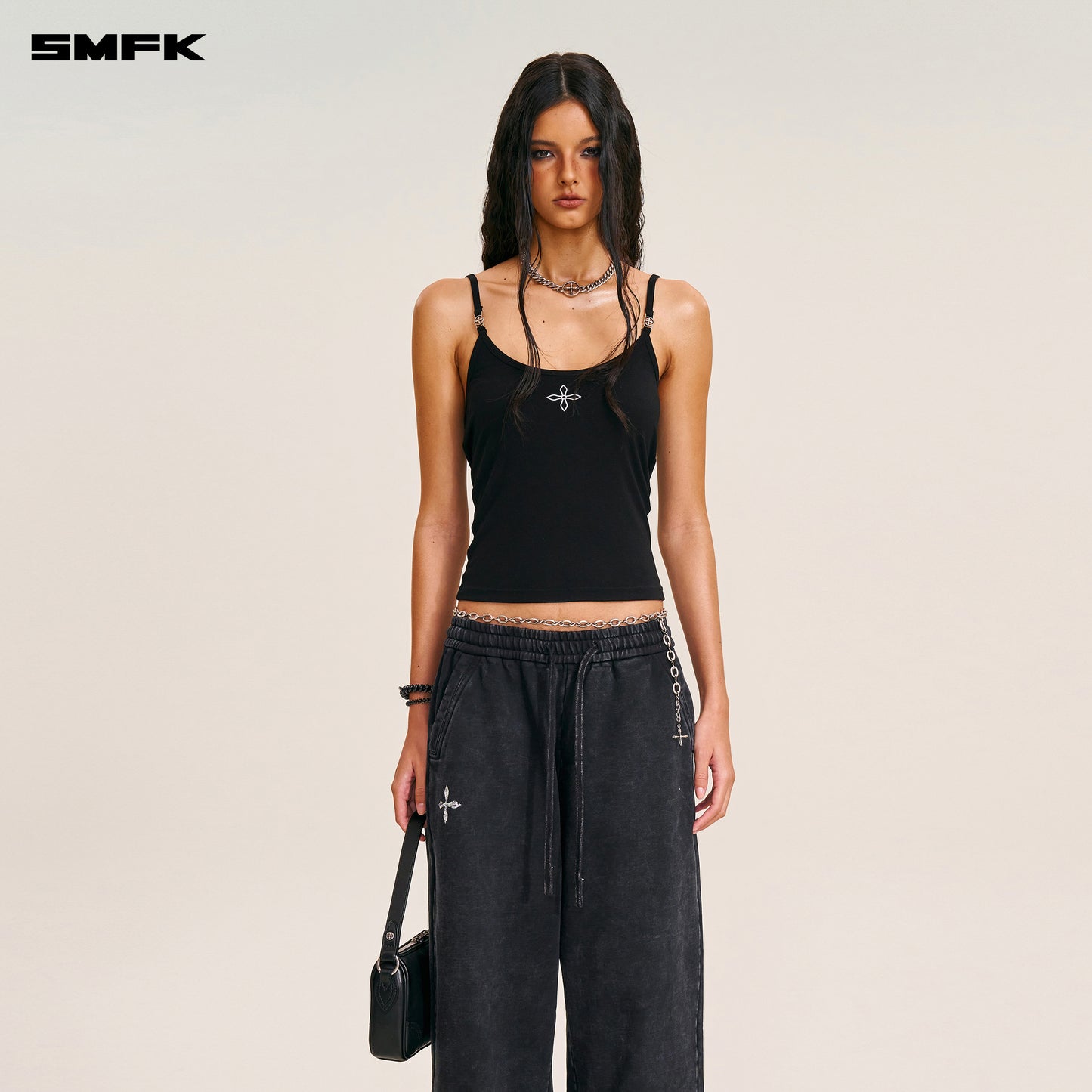 VINTAGE-SAVAGE LOOSE SPORTS PANTS/FADE DYE/ WILD BLACK