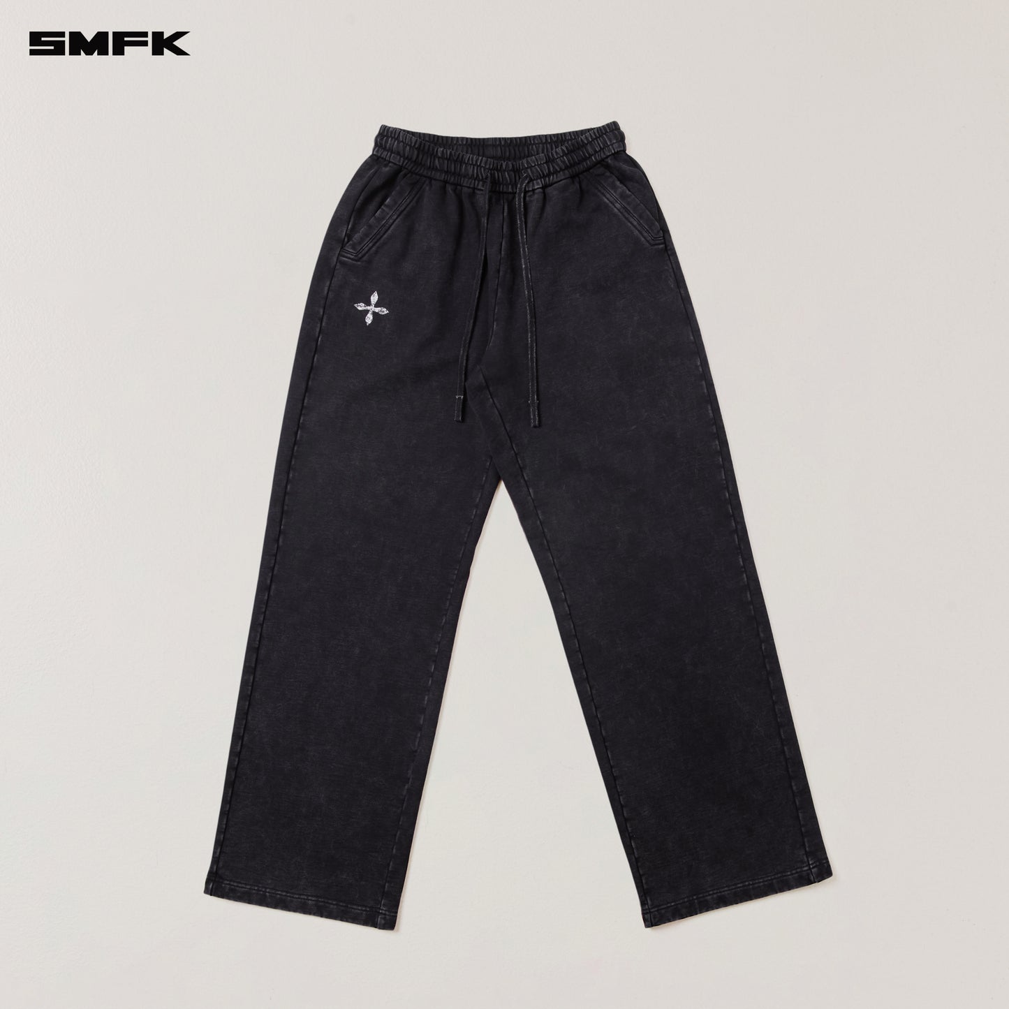 VINTAGE-SAVAGE LOOSE SPORTS PANTS/FADE DYE/ WILD BLACK