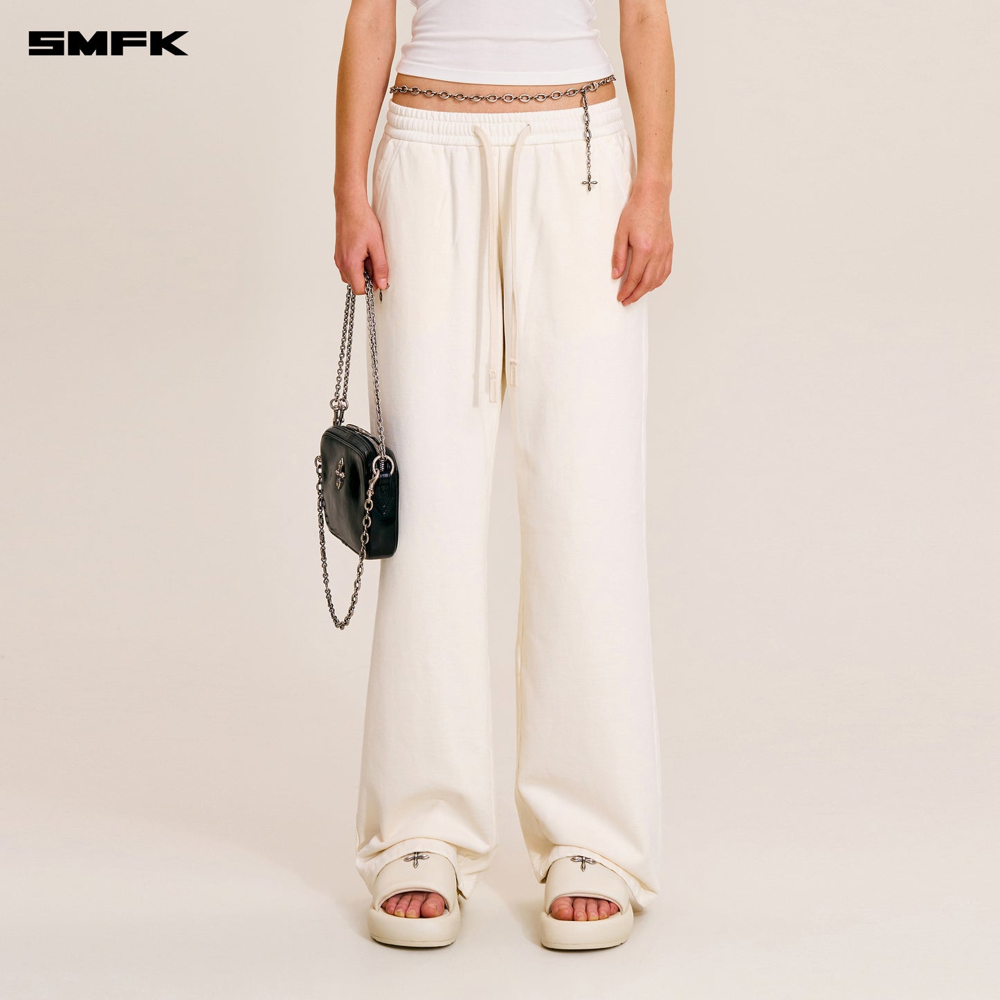 VINTAGE-SAVAGE LOOSE SPORTS PANTS/FADE DYE/ SNOW MOUNTAIN WHITE