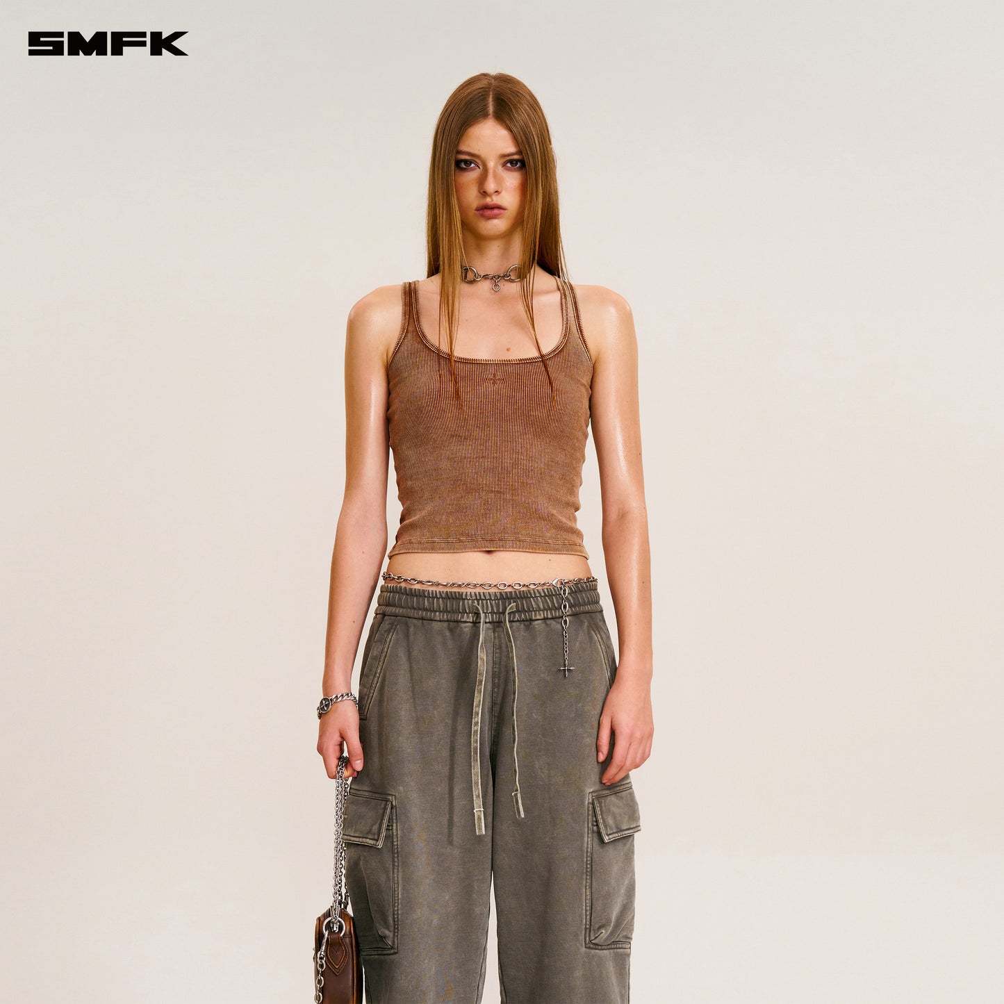 VINTAGE-SAFARI LOOSE SPORTS PANTS/FADE DYE/ WILD BROWN