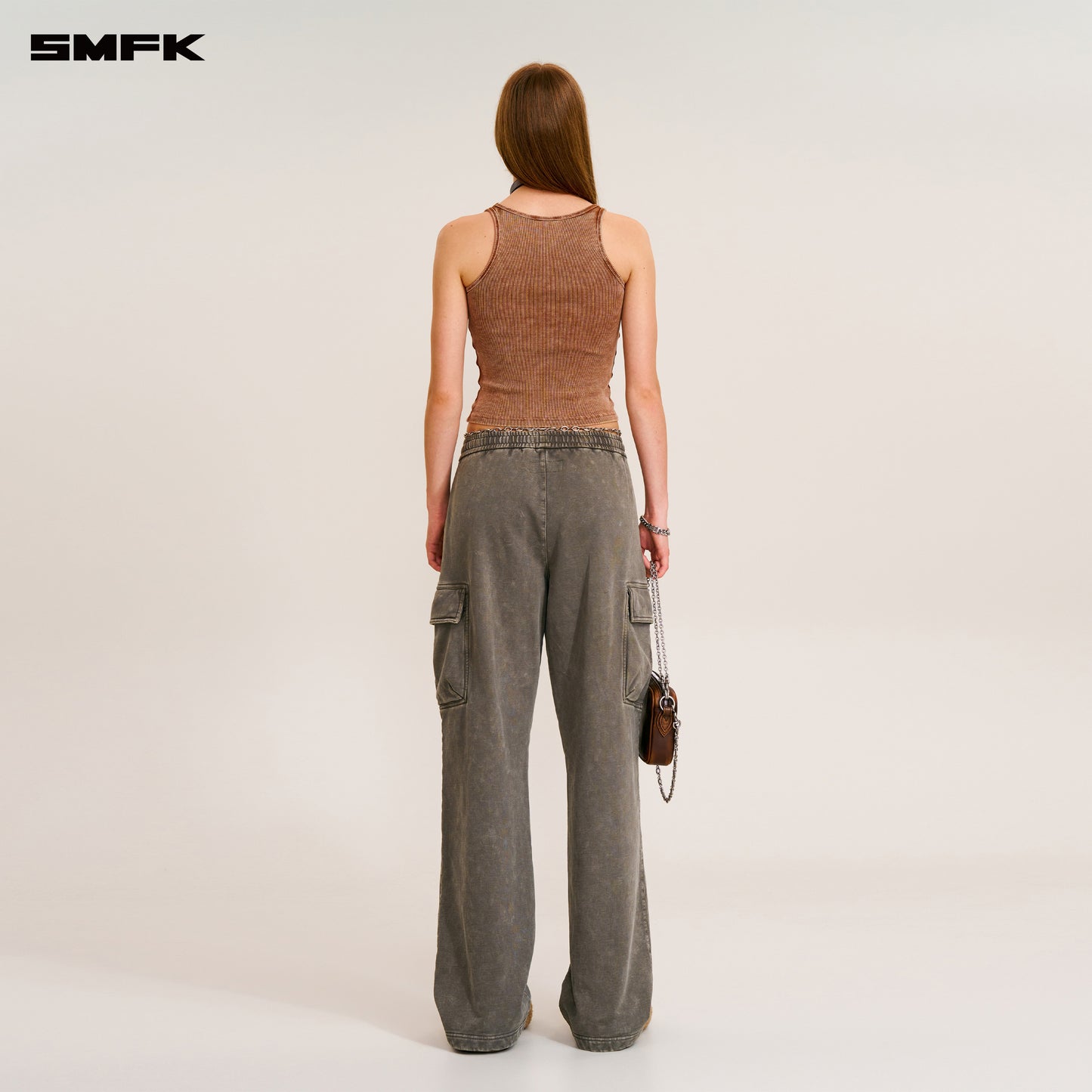 VINTAGE-SAFARI LOOSE SPORTS PANTS/FADE DYE/ WILD BROWN