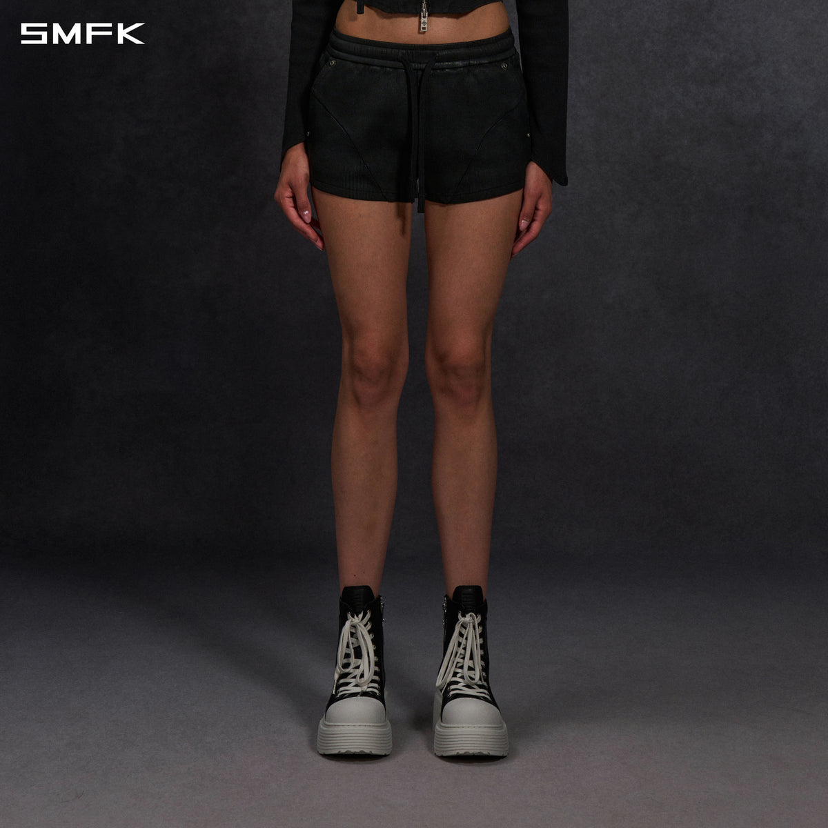 MYTH AEOLUS EVOLUTION COLD DYE RIB KNIT SHORTS/COLD DYE+WAX/W