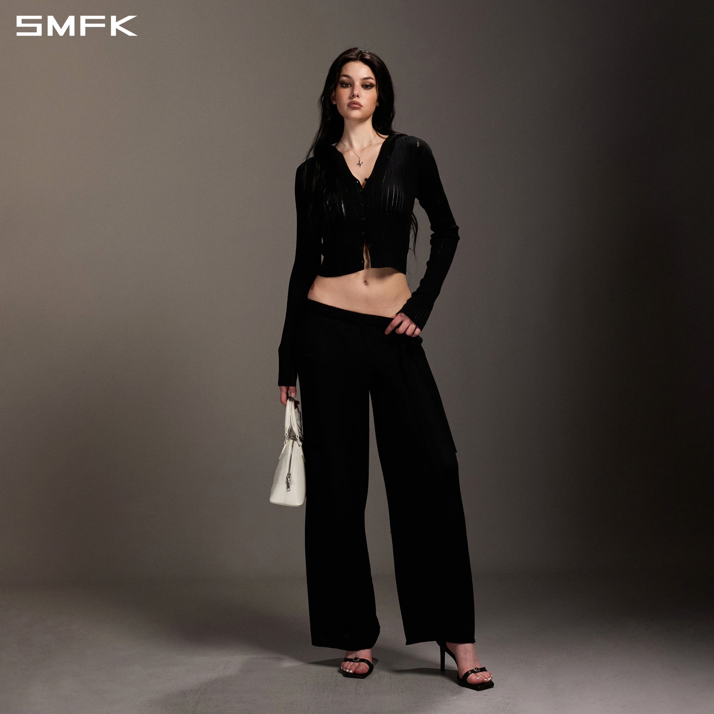 MYTH SEER STRT KNIT PANTS/TENCEL+SILK