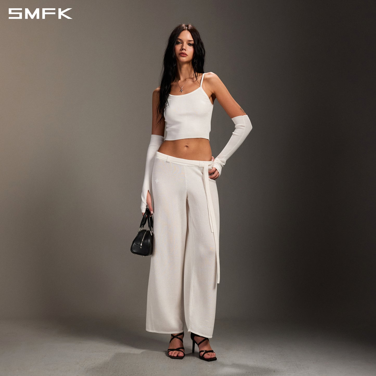 MYTH SEER STRT KNIT PANTS/TENCEL+SILK