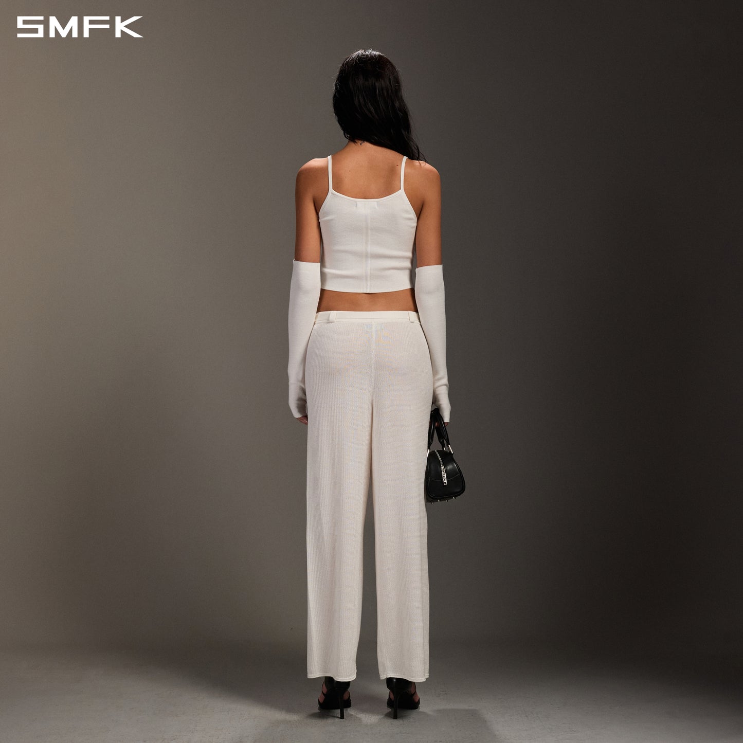 MYTH SEER STRT KNIT PANTS/TENCEL+SILK