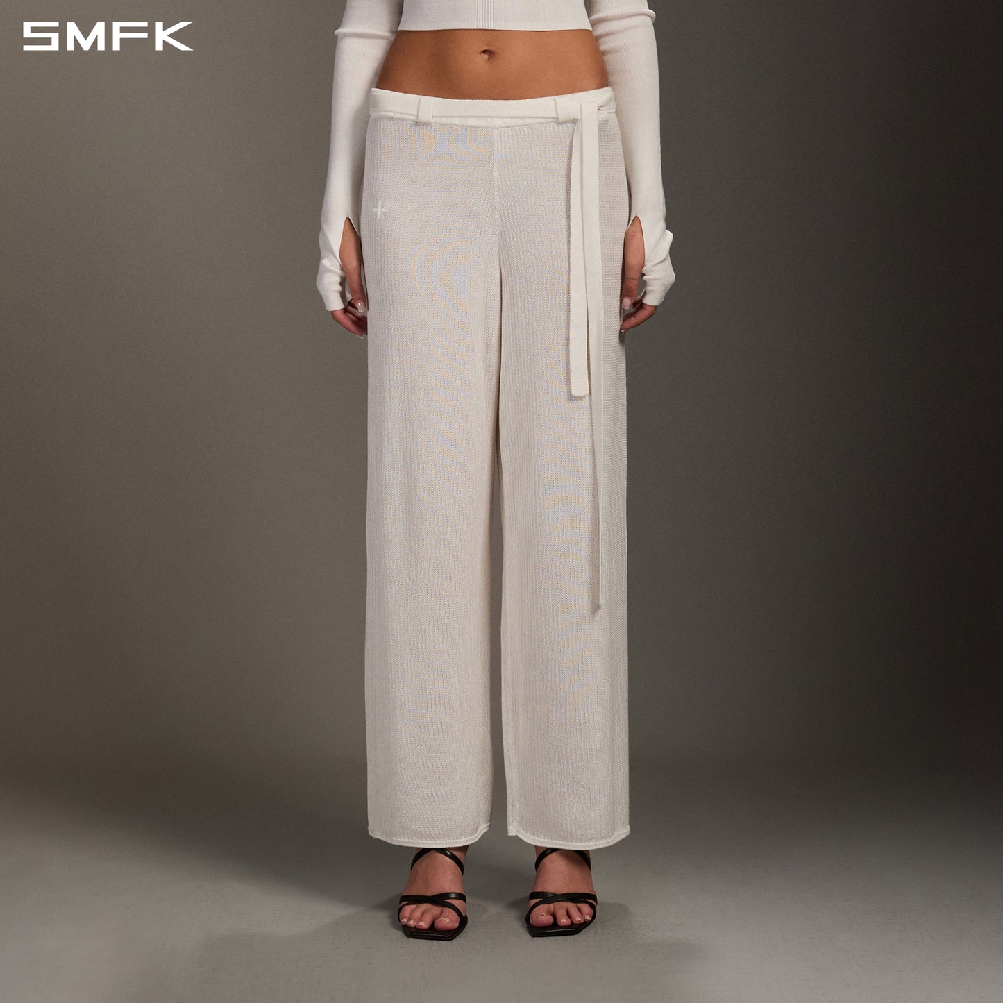 MYTH SEER STRT KNIT PANTS/TENCEL+SILK