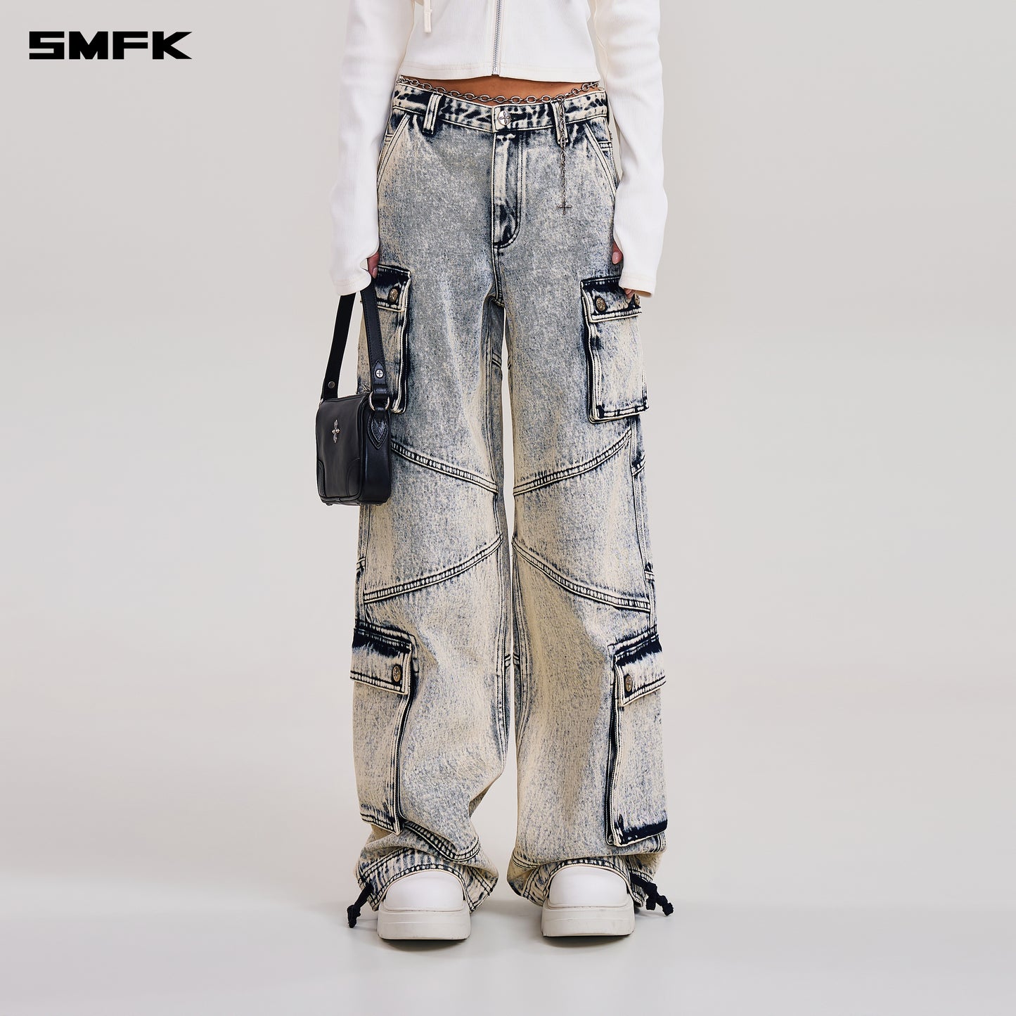 COMPASS RETRO TOWER CARGO PANTS/ WHITE SNOWFLAKE
