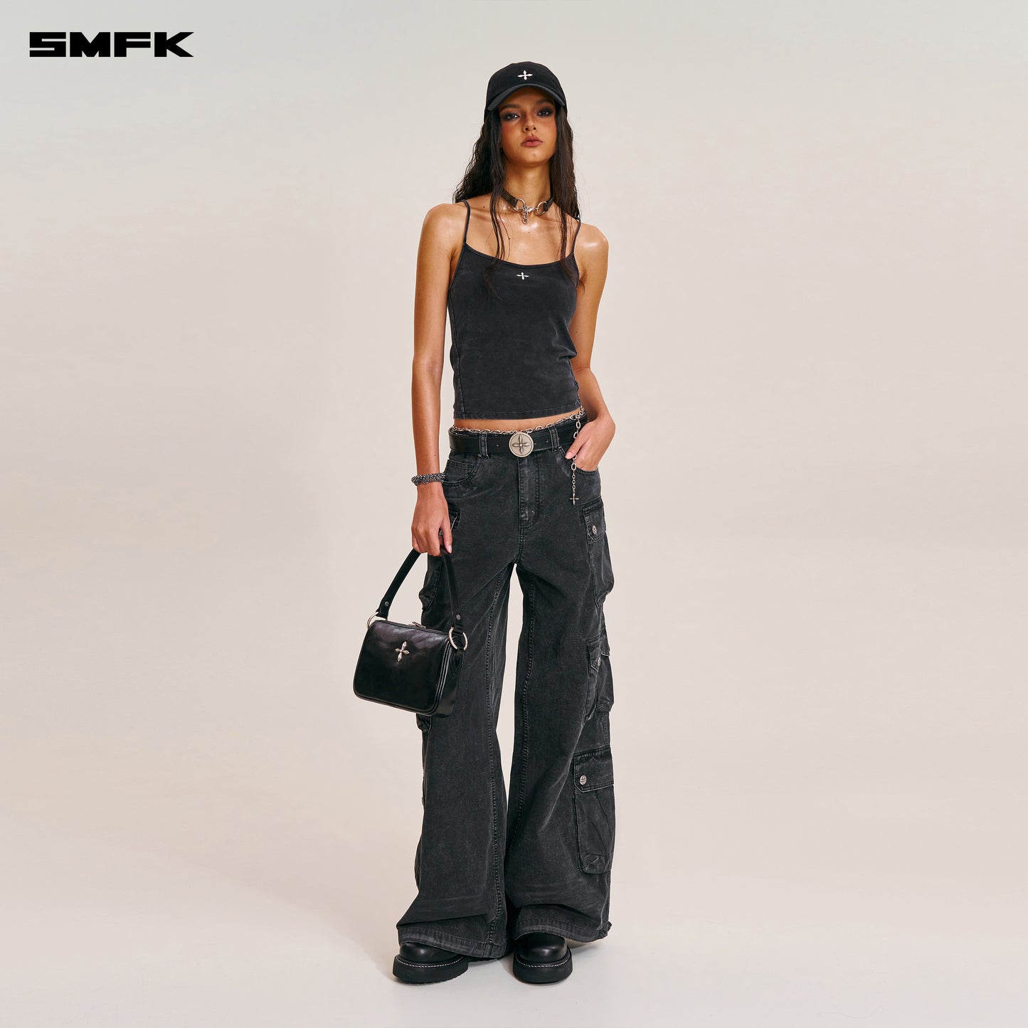 RAGE-WILD ORIGIN HANDCRAFT TOWER CARGO PANTS/GARMENT DYED/ WILD BLACK