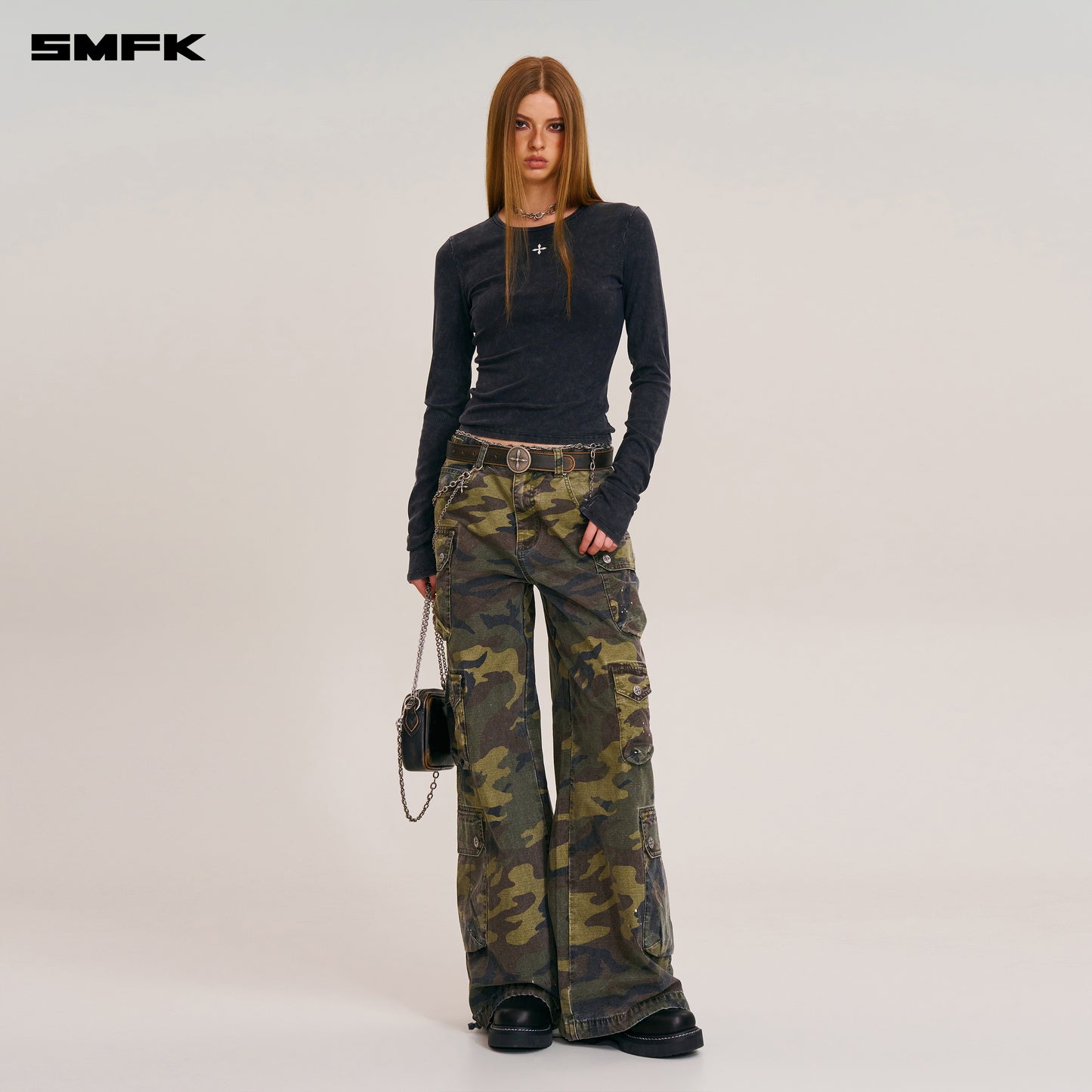 RAGE WILD ORIGIN HANDCRAFT TOWER CAMO CARGO PANTS/ ARMY GREEN CAMOUFLAGE