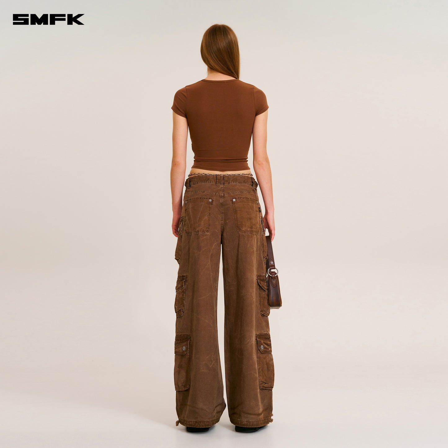 RAGE WILD ORIGIN HANDCRAFT DRIP DYED TOWER CARGO PANTS/ SHADOW BROWN