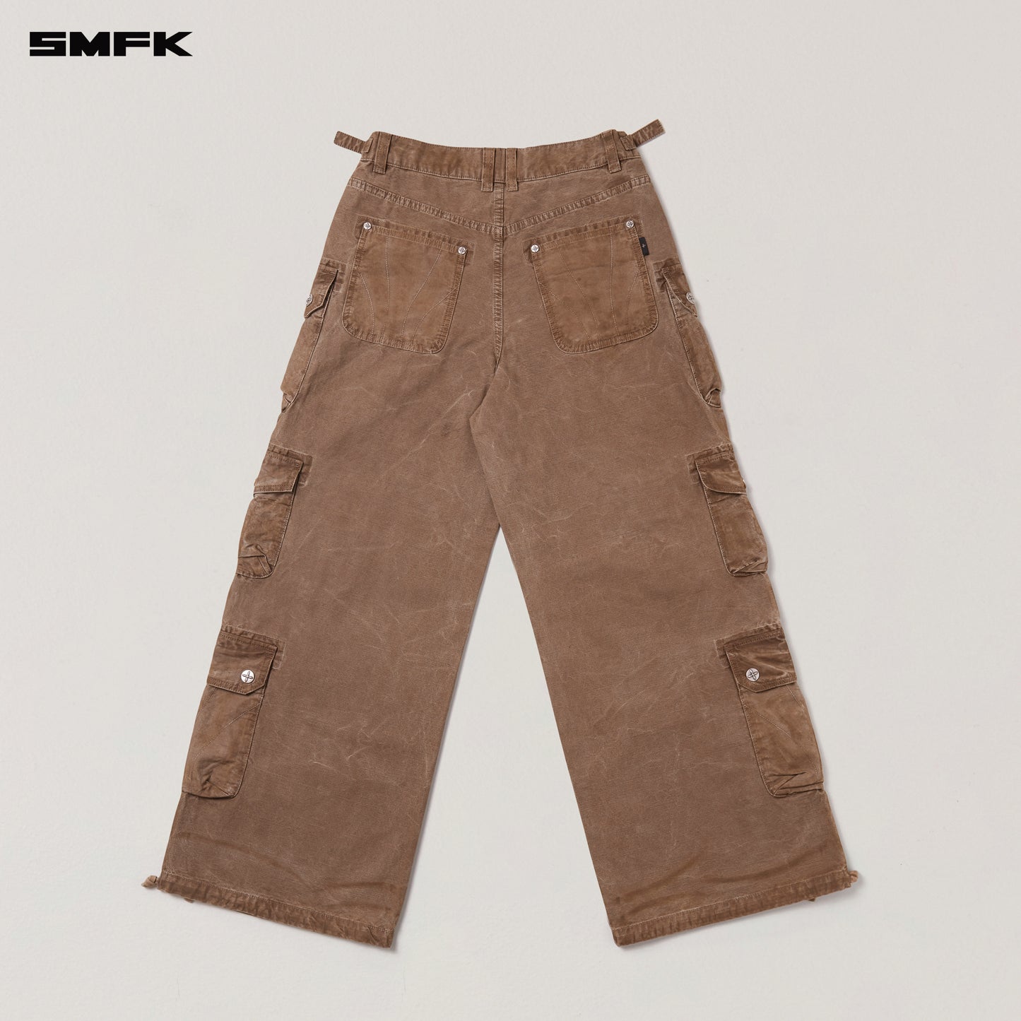 RAGE WILD ORIGIN HANDCRAFT DRIP DYED TOWER CARGO PANTS/ SHADOW BROWN