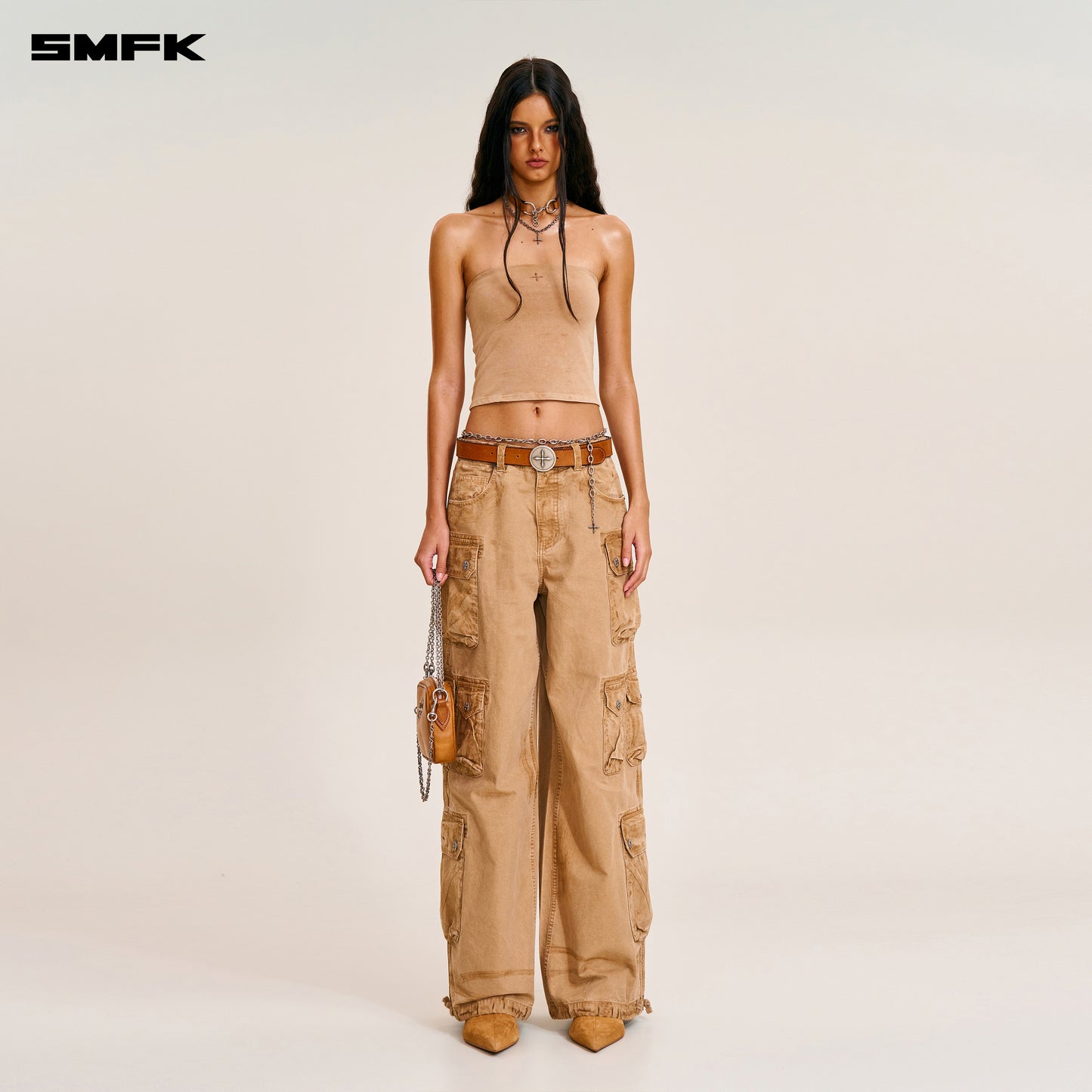 RAGE-WILD ORIGIN HANDCRAFT TOWER CARGO PANTS/GARMENT DYED/ SAND