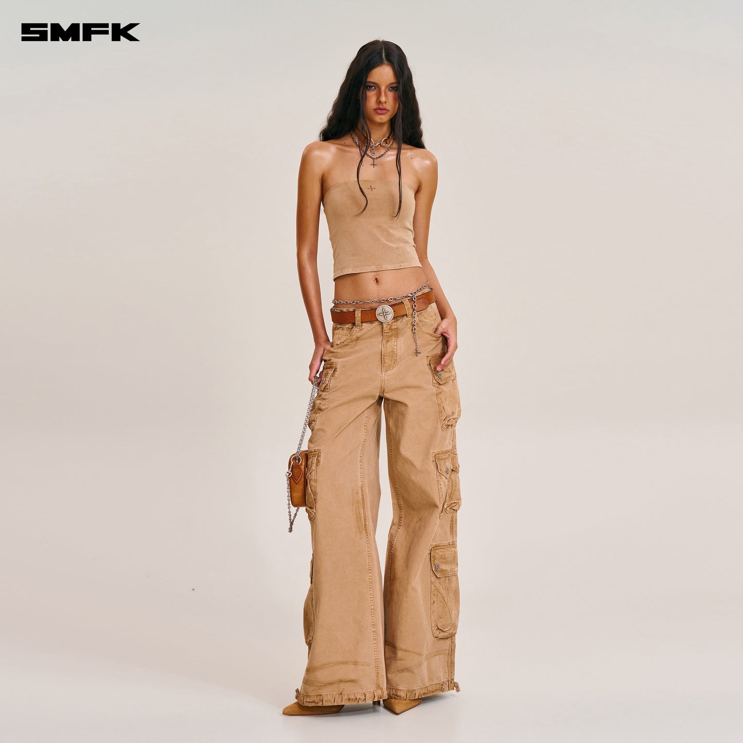 RAGE-WILD ORIGIN HANDCRAFT TOWER CARGO PANTS/GARMENT DYED/ SAND