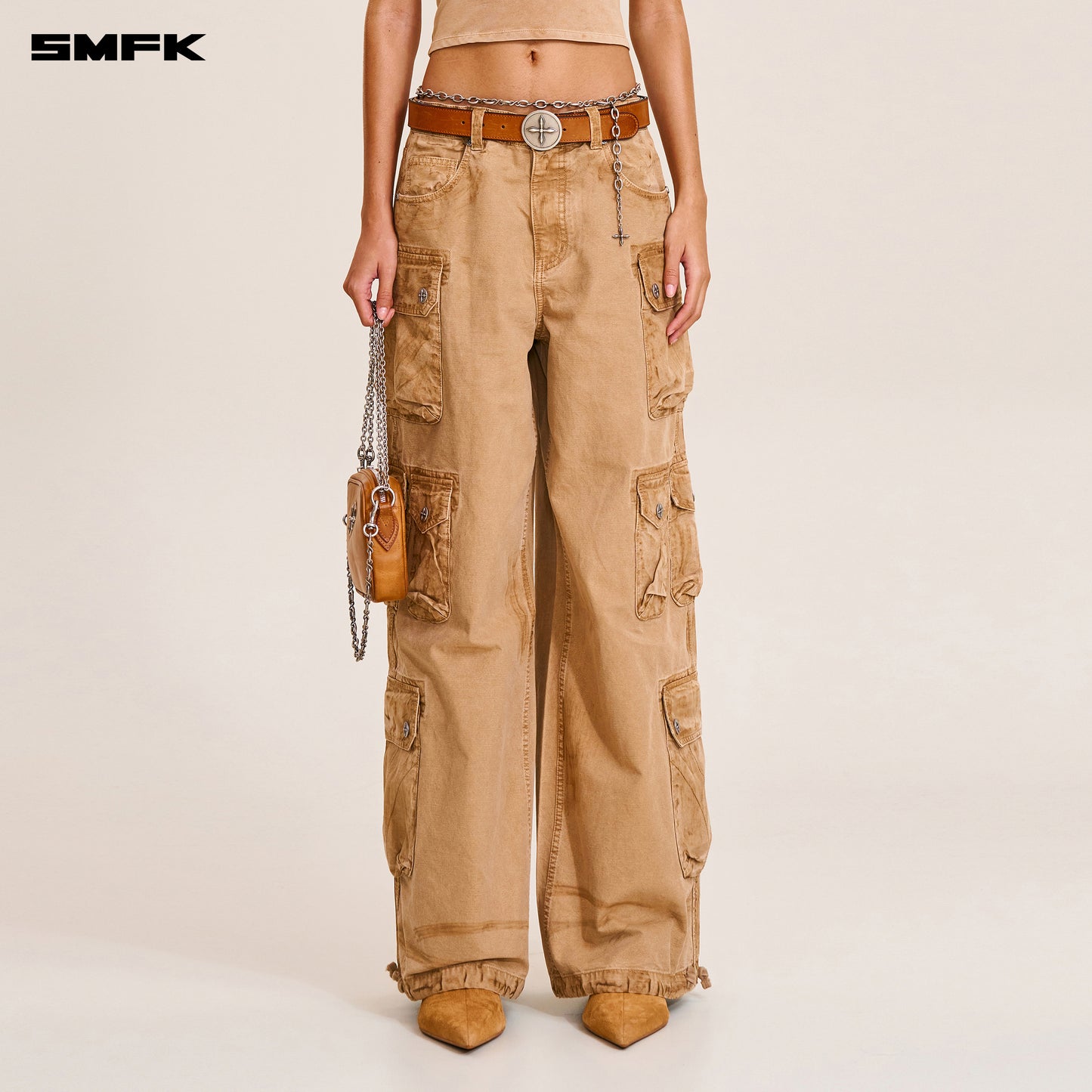 RAGE-WILD ORIGIN HANDCRAFT TOWER CARGO PANTS/GARMENT DYED/ SAND