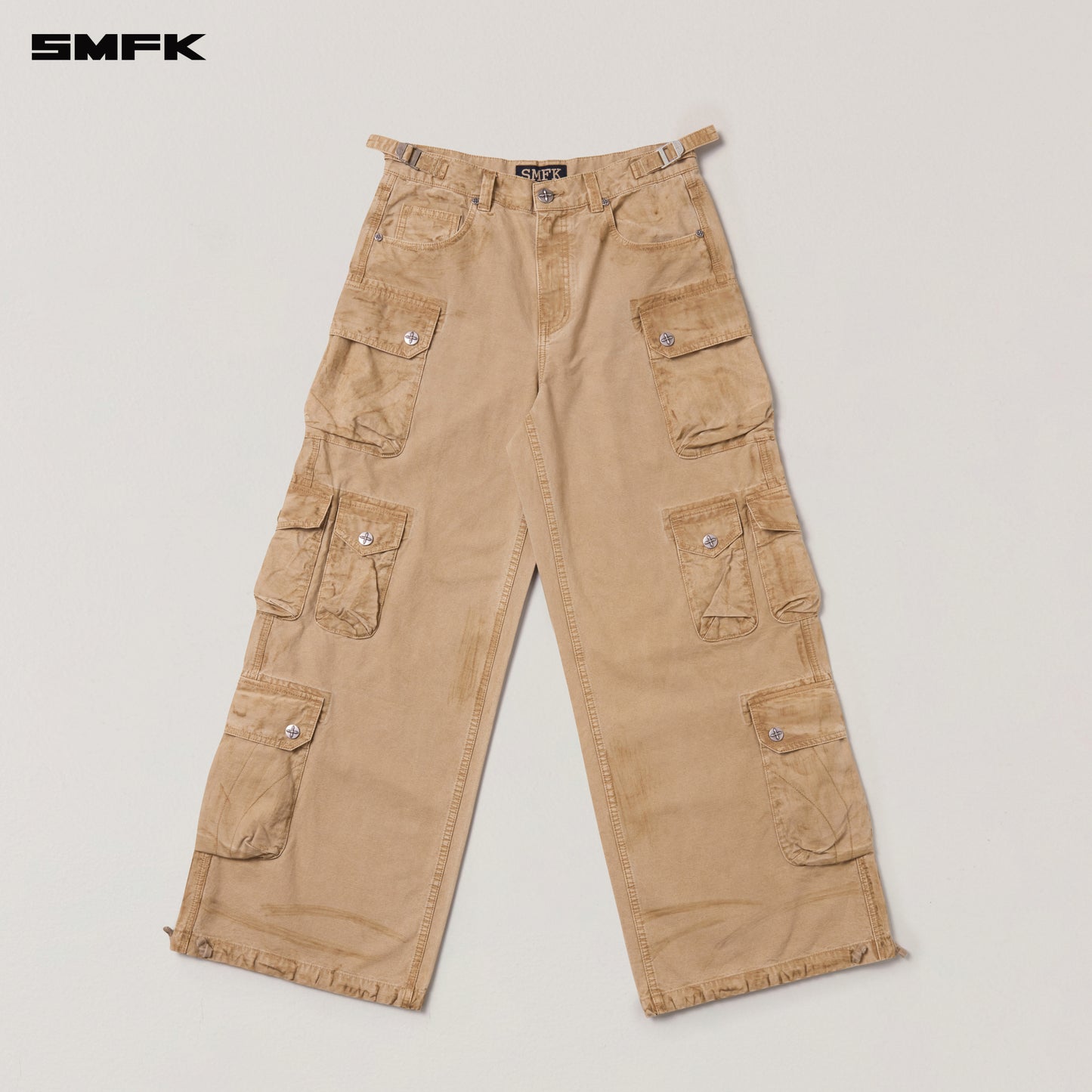 RAGE-WILD ORIGIN HANDCRAFT TOWER CARGO PANTS/GARMENT DYED/ SAND