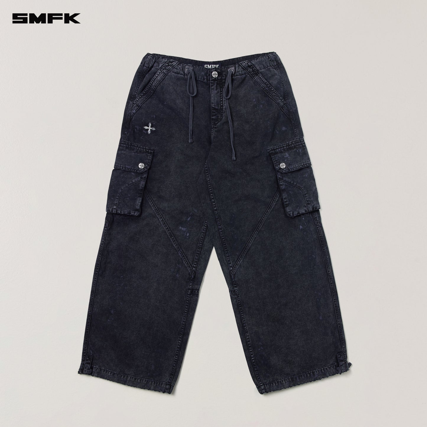 RAGE-WILD ORIGIN HANDCRAFT LOOSE PARA PANTS/GARMENT DYED/ WILD BLACK