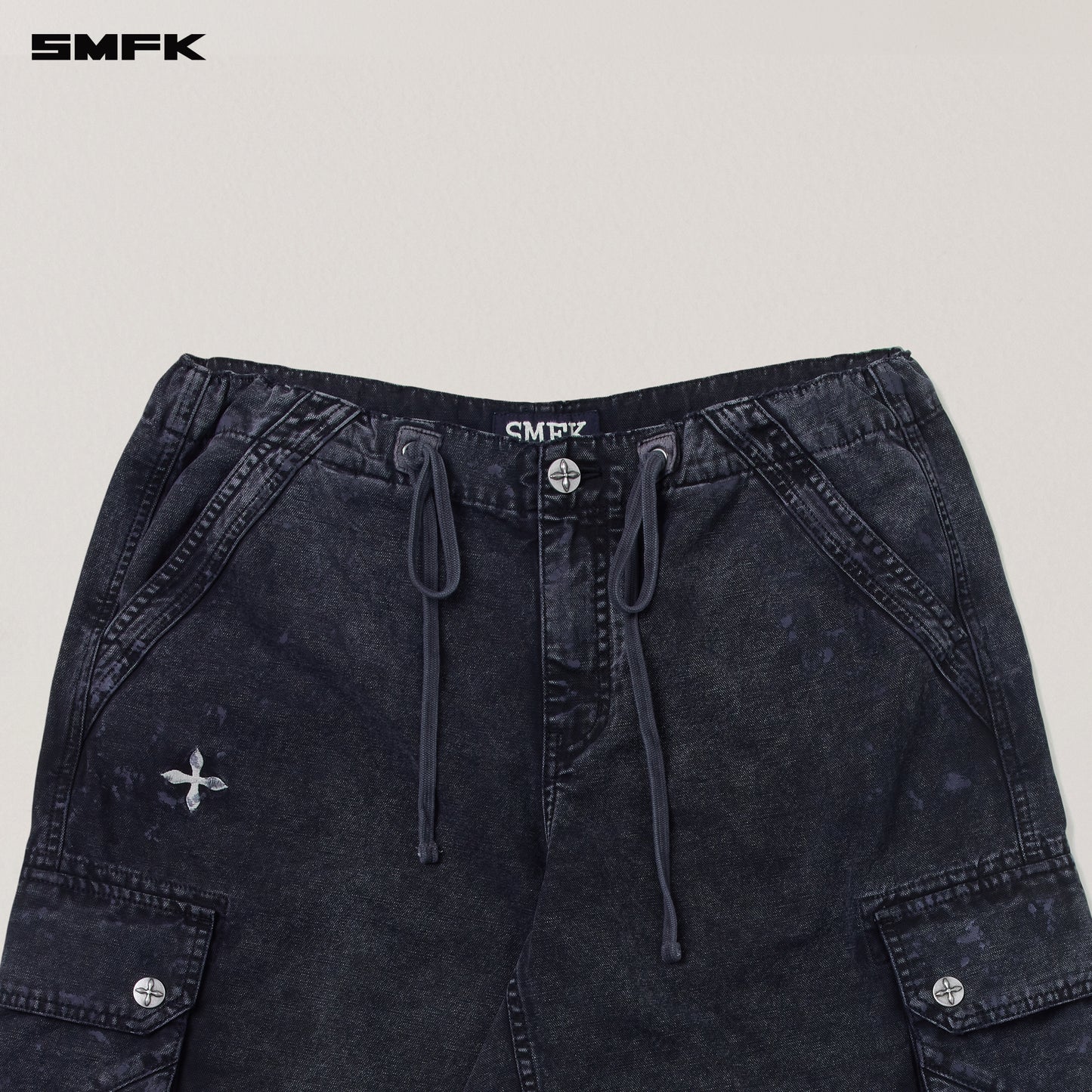 RAGE-WILD ORIGIN HANDCRAFT LOOSE PARA PANTS/GARMENT DYED/ WILD BLACK