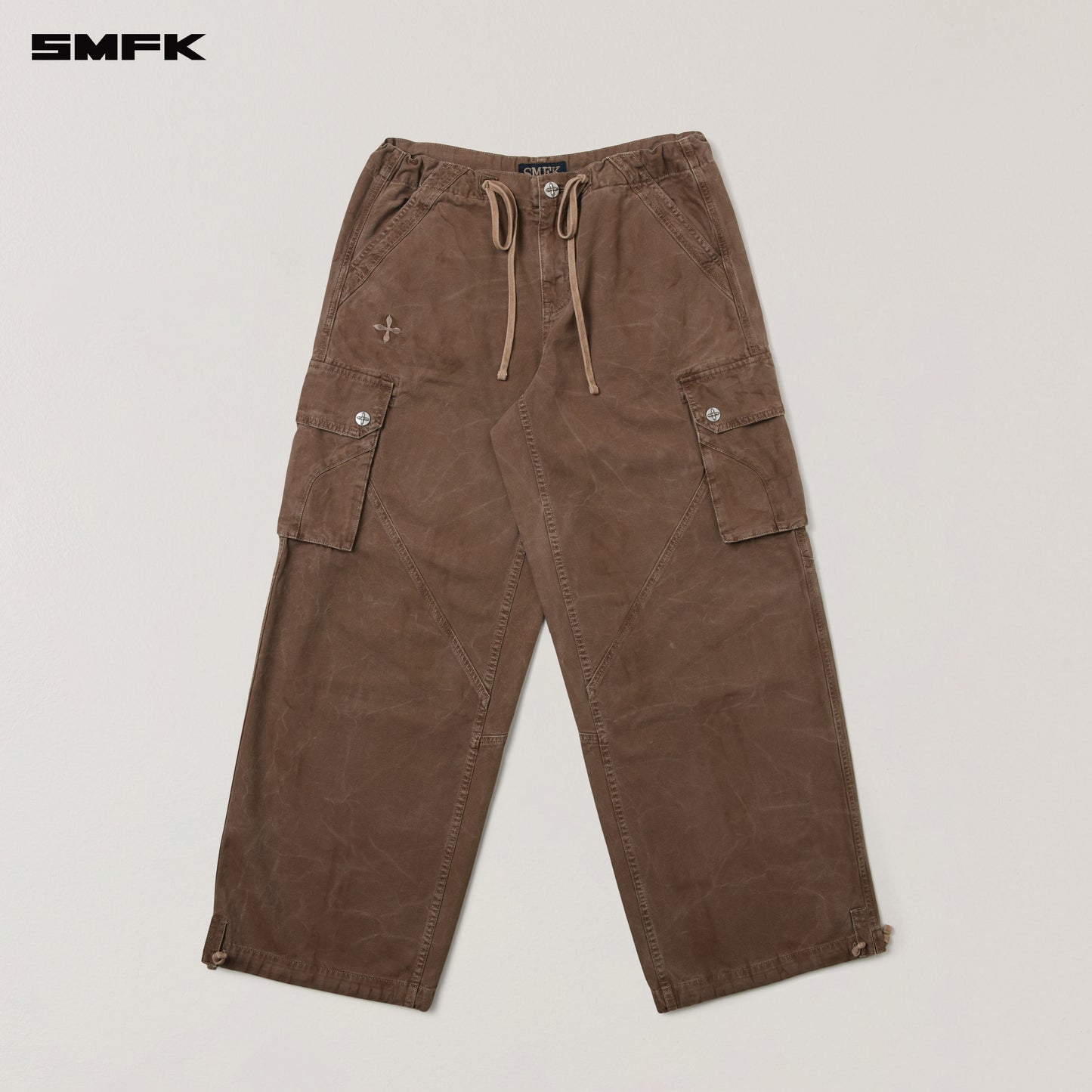 RAGE-WILD ORIGIN HANDCRAFT LOOSE PARA PANTS/GARMENT DYED/ SHADOW BROWN