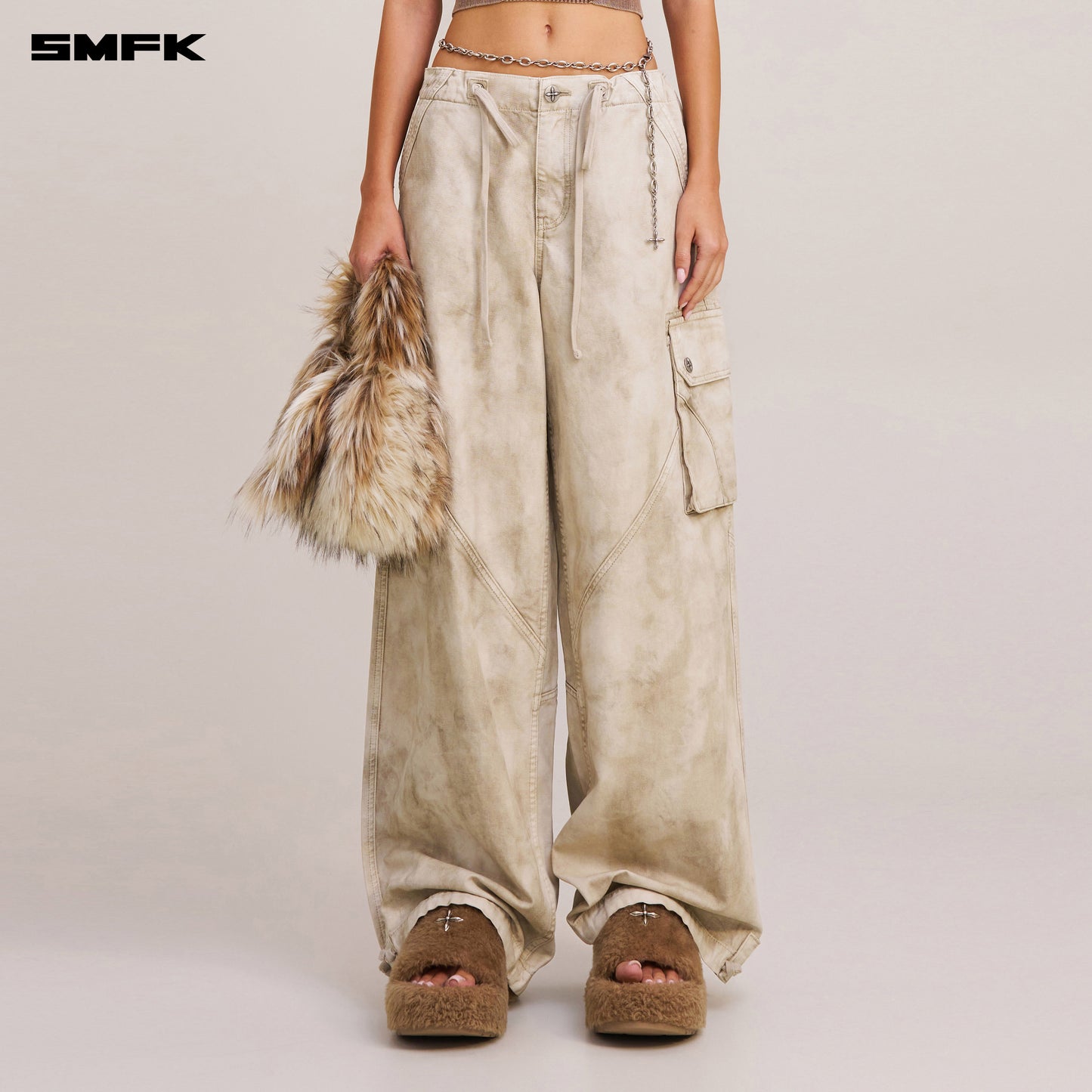 RAGE-WILD ORIGIN HANDCRAFT LOOSE PARA PANTS/GARMENT DYED/ WILD BROWN
