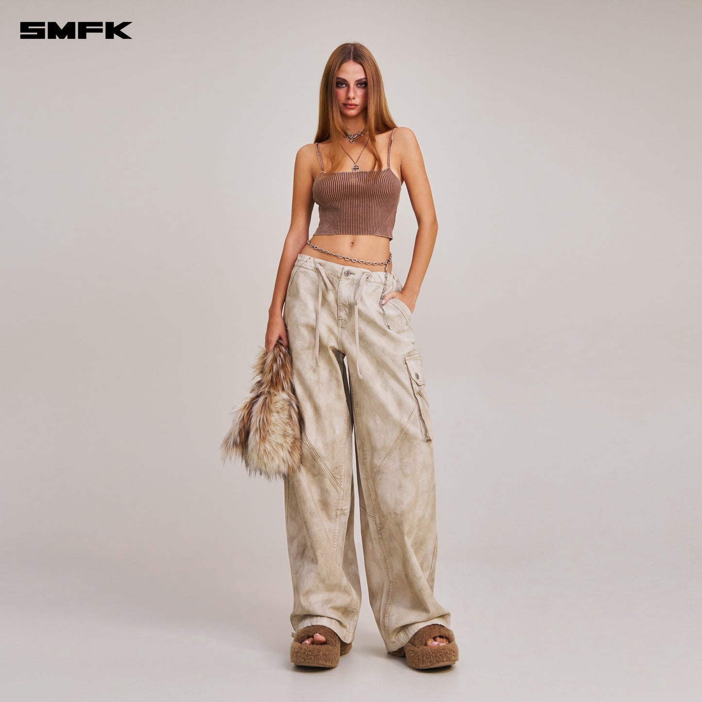 RAGE-WILD ORIGIN HANDCRAFT LOOSE PARA PANTS/GARMENT DYED/ WILD BROWN