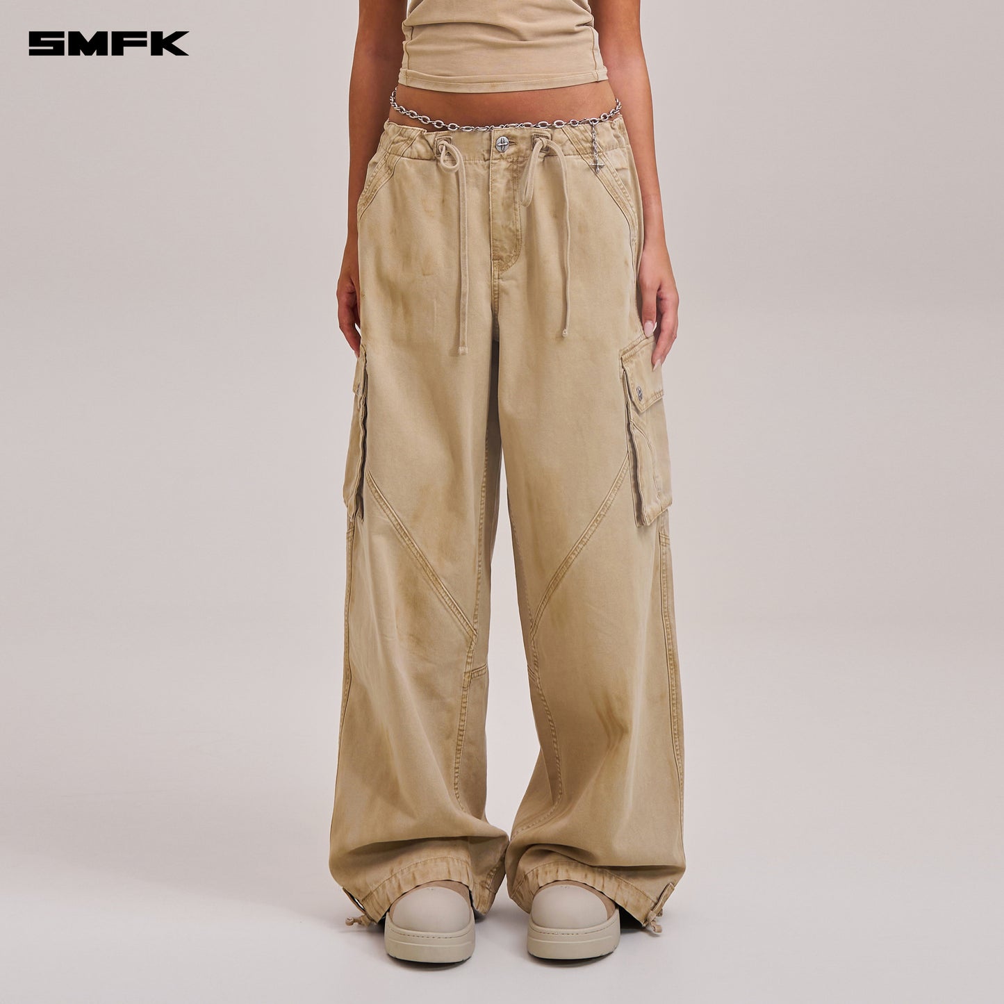 RAGE-WILD ORIGIN HANDCRAFT LOOSE PARA PANTS/GARMENT DYED/ SAND