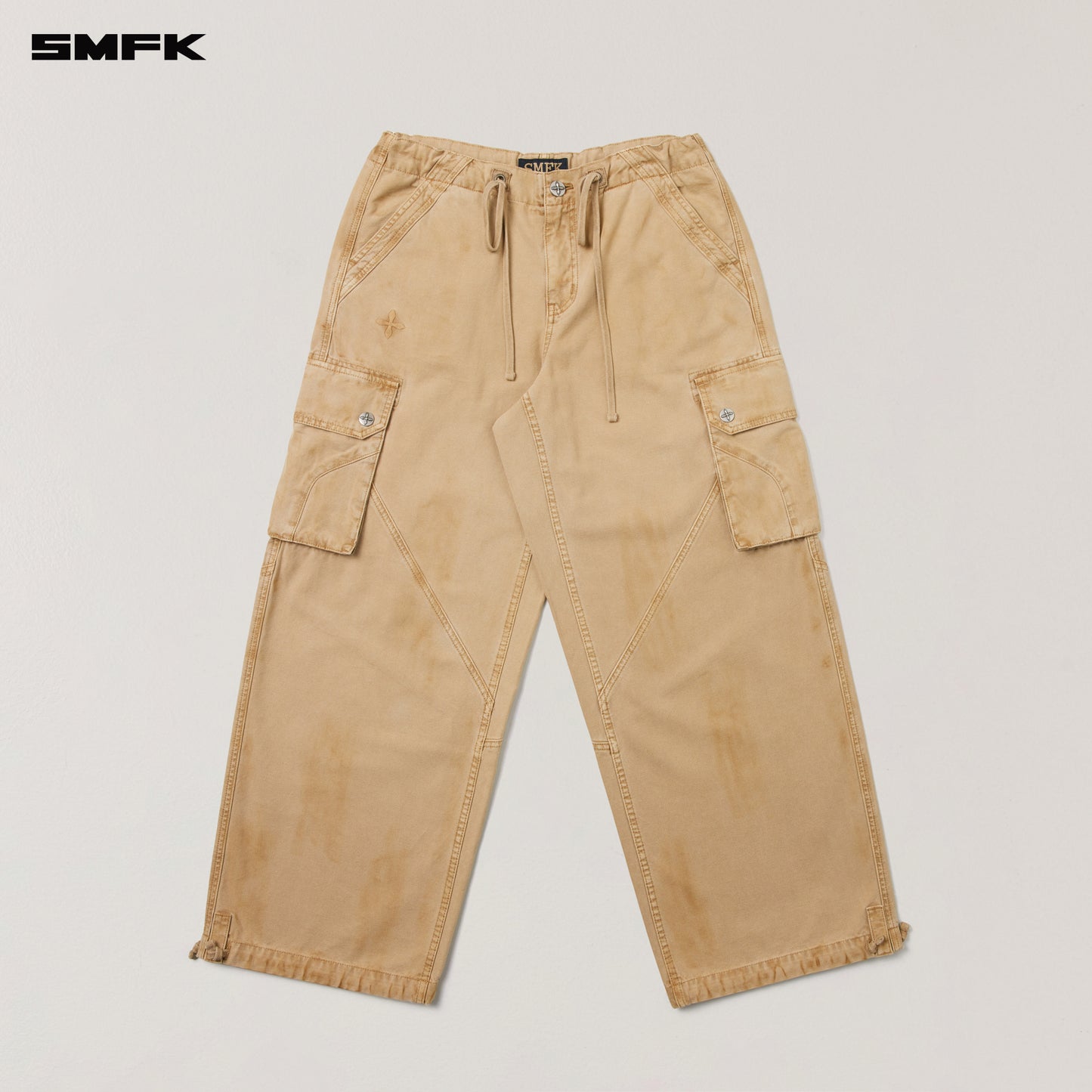 RAGE-WILD ORIGIN HANDCRAFT LOOSE PARA PANTS/GARMENT DYED/ SAND