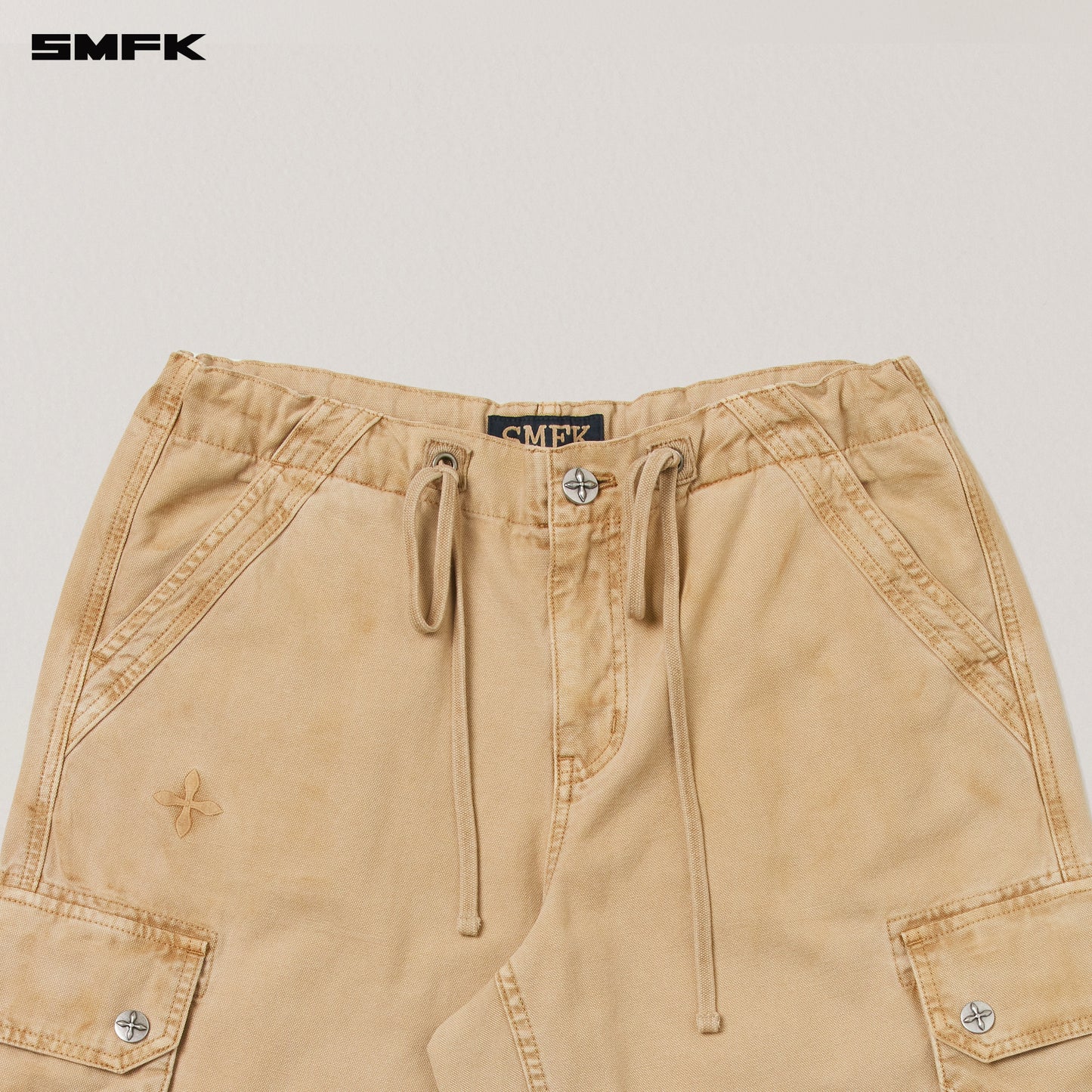 RAGE-WILD ORIGIN HANDCRAFT LOOSE PARA PANTS/GARMENT DYED/ SAND