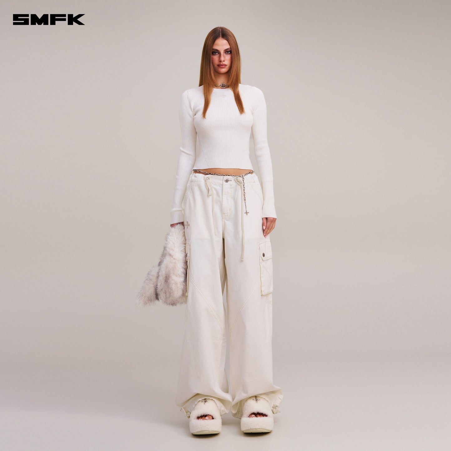 RAGE-WILD ORIGIN HANDCRAFT LOOSE PARA PANTS/GARMENT DYED/ SNOW MOUNTAIN WHITE